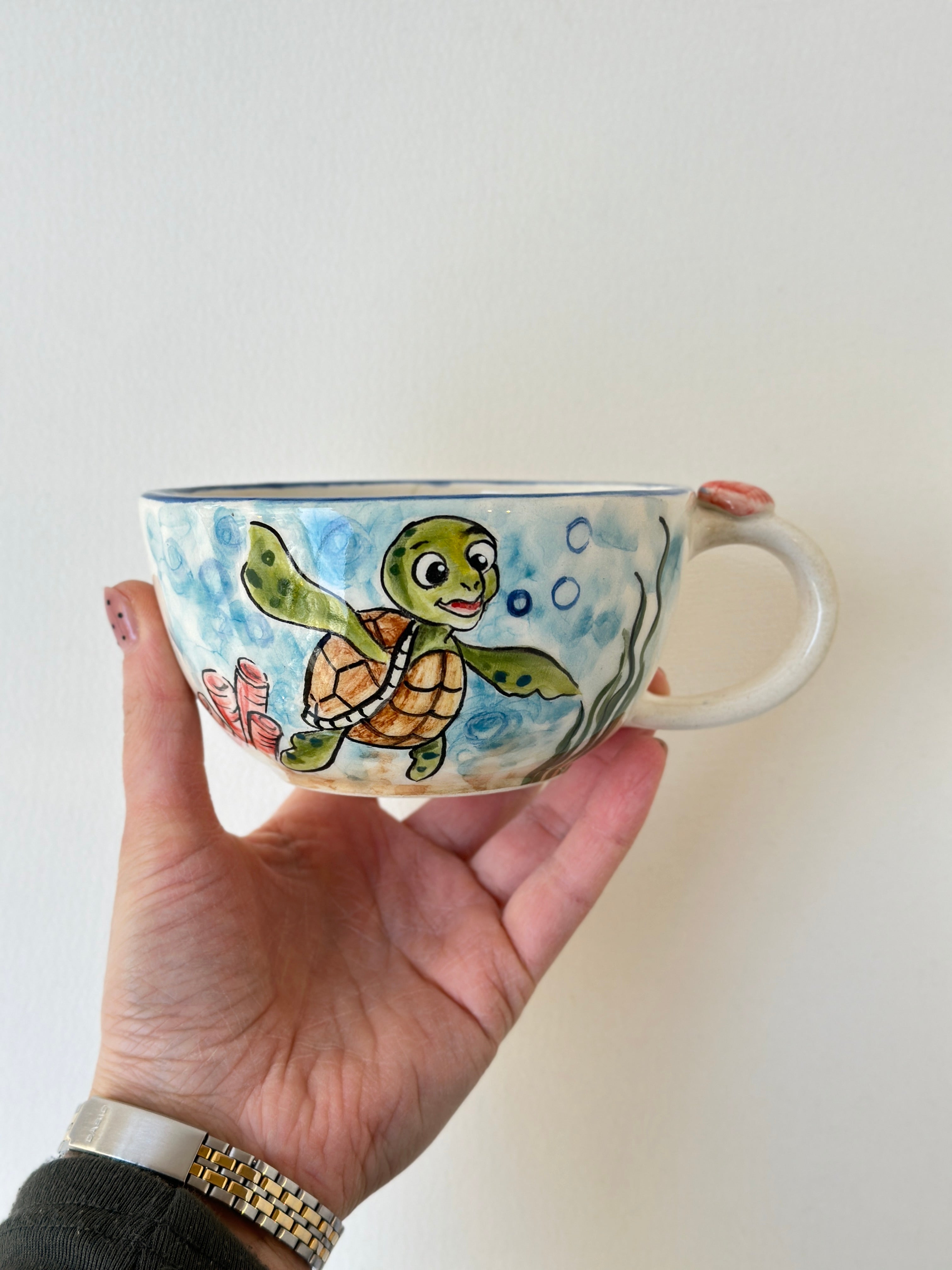 Sea Turtle handmade mug