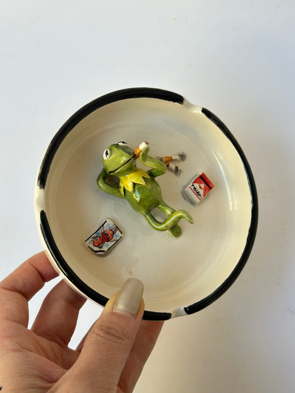 Kermit handmade ashtray