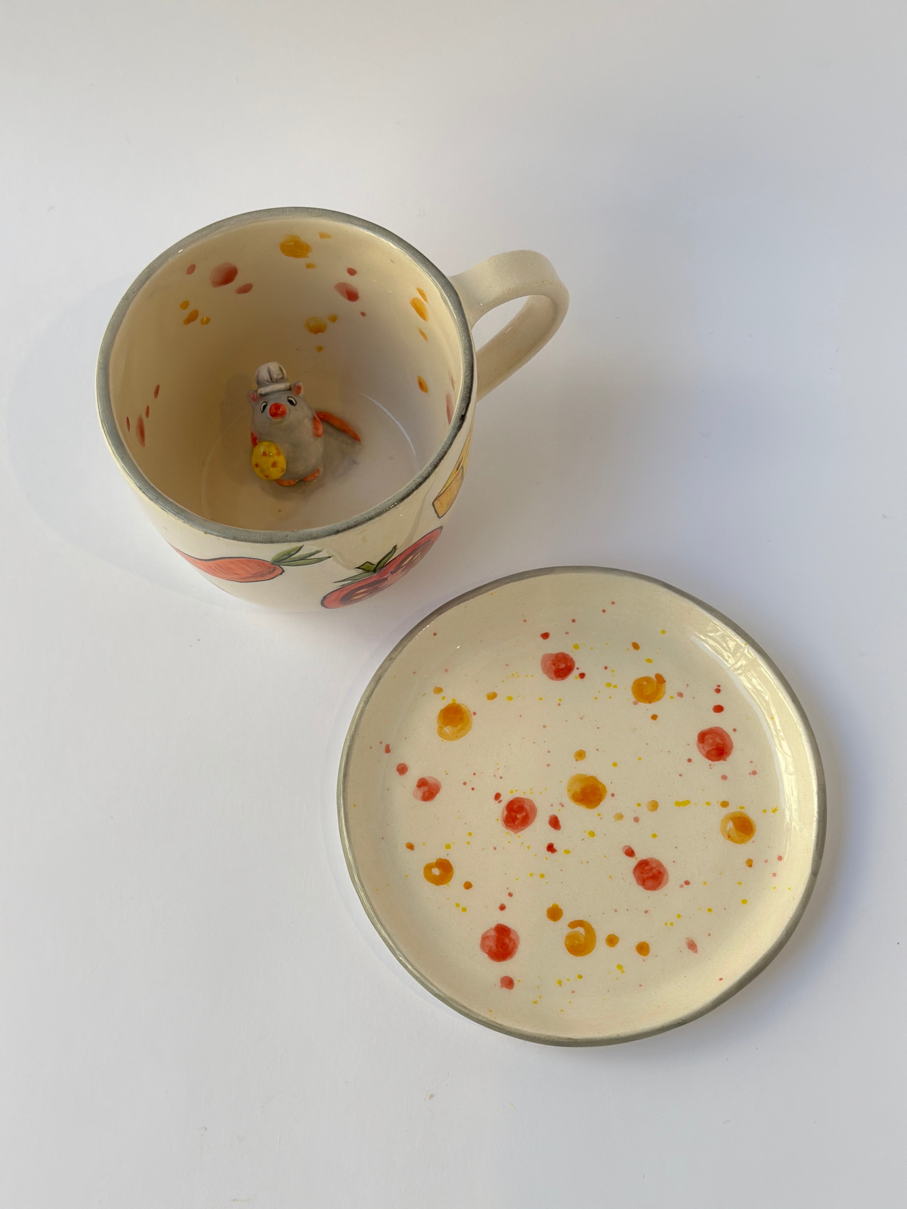 Ratatouille handmade mug and plate