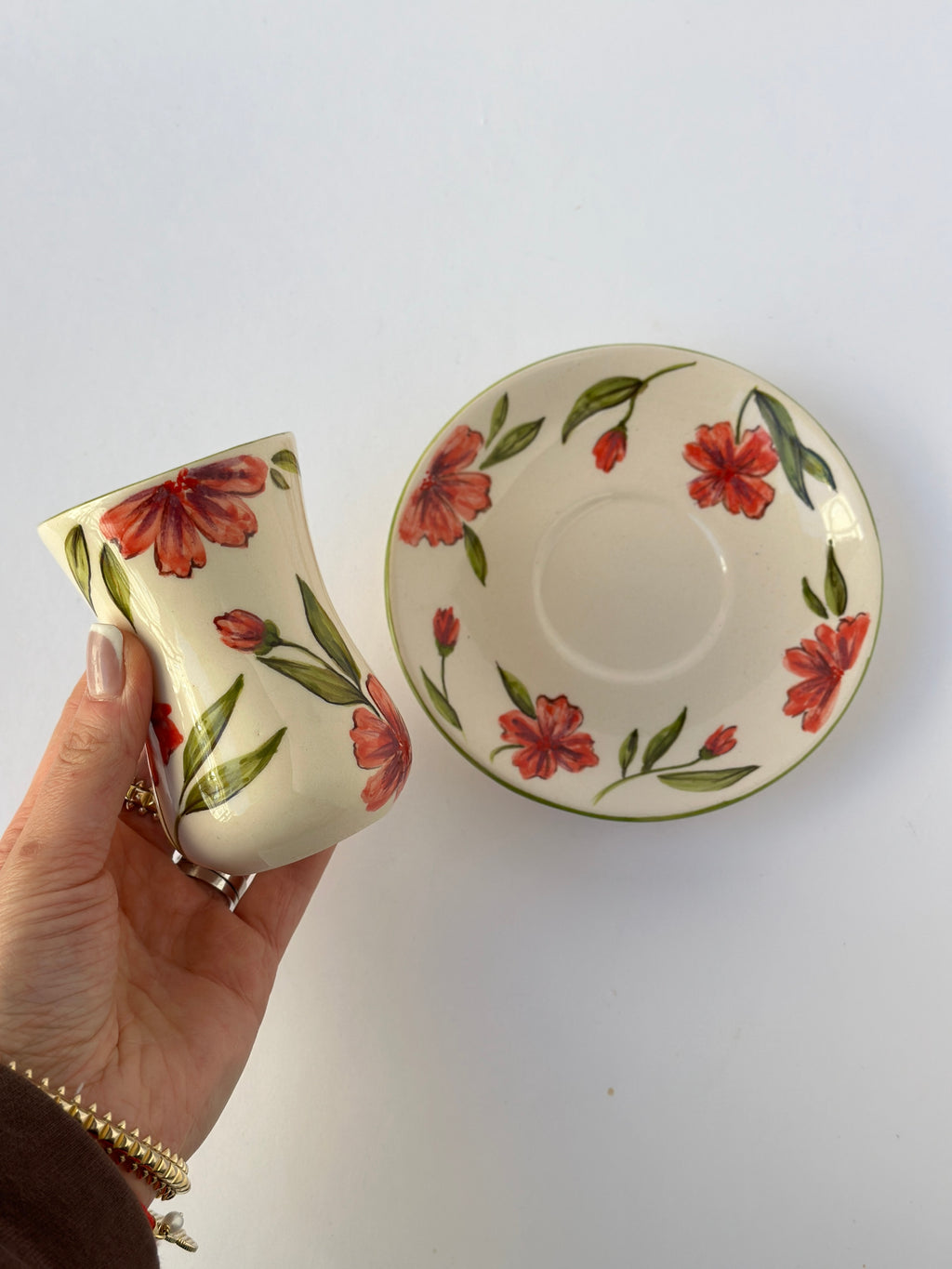 Handmade Tea set mug and plate