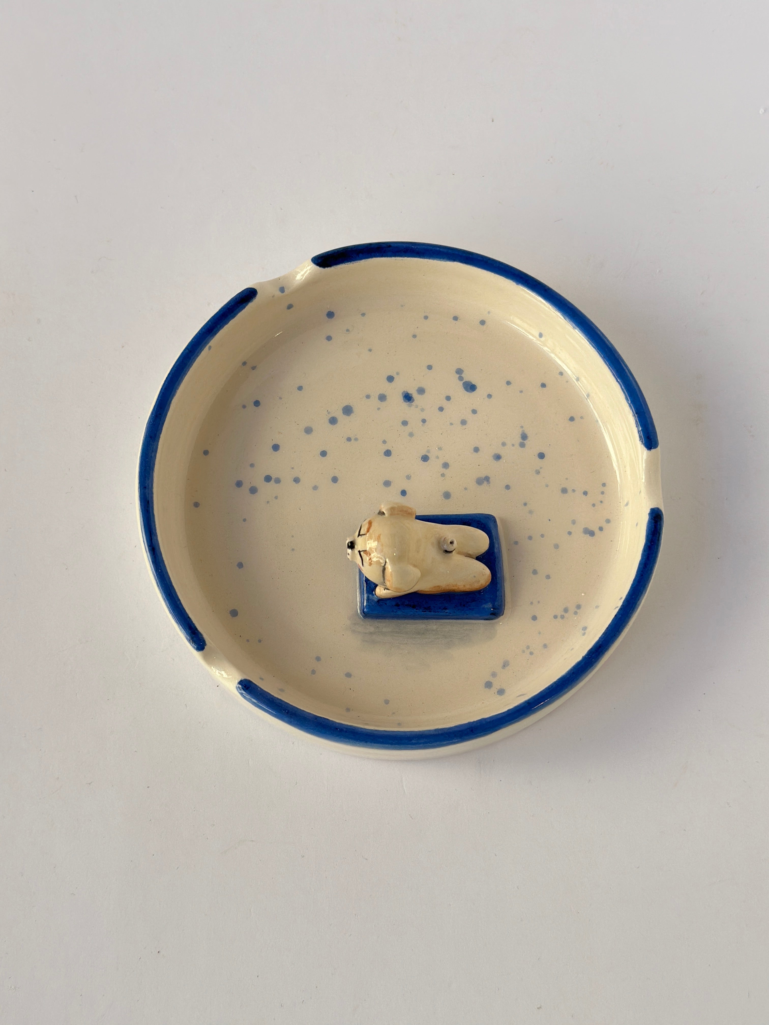 Dog handmade ashtray