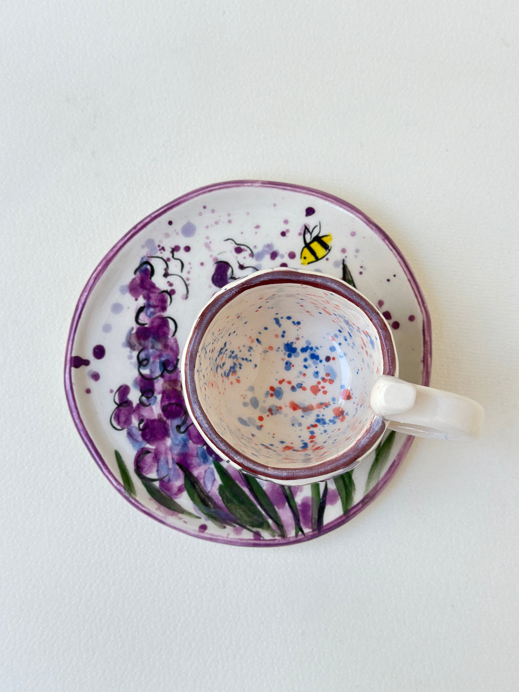 Lavanta handmade cup and plate