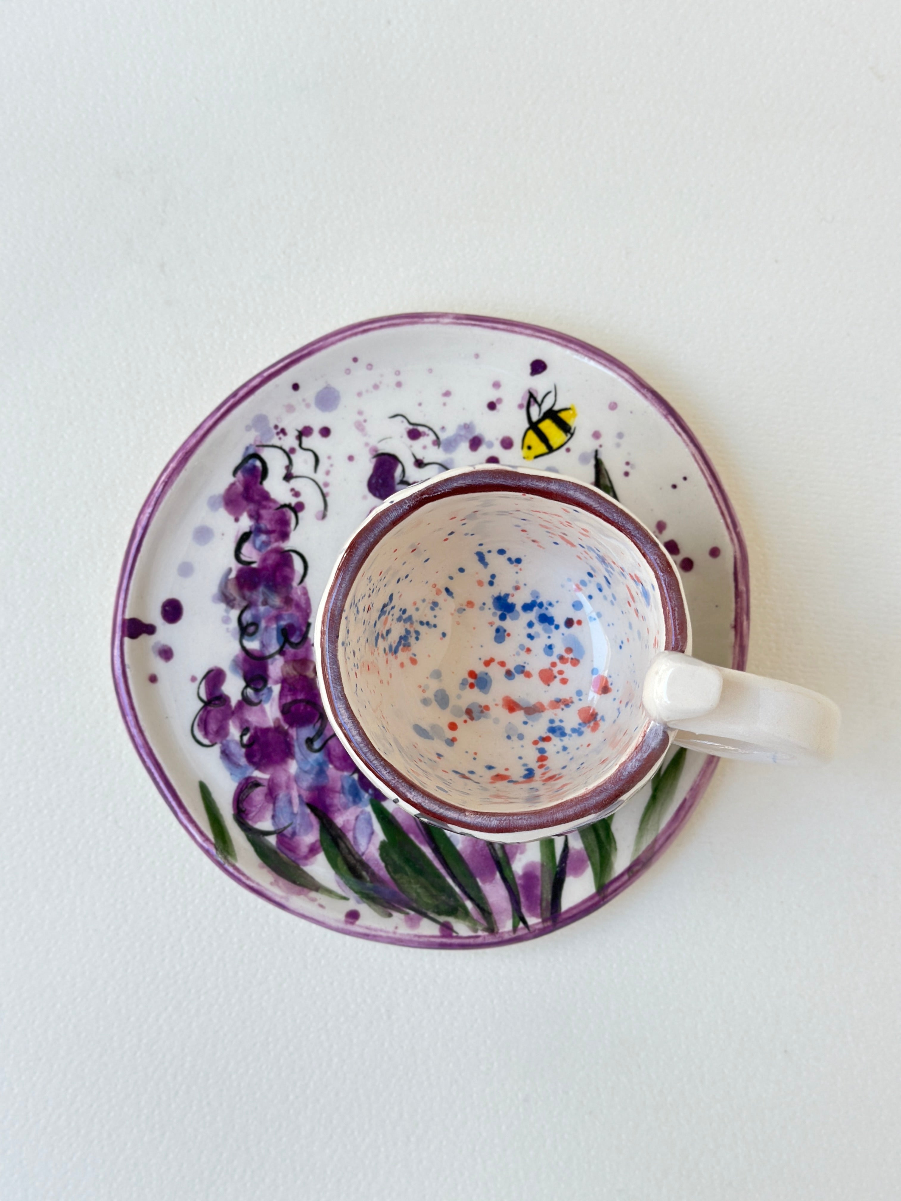 Lavanta handmade cup and plate