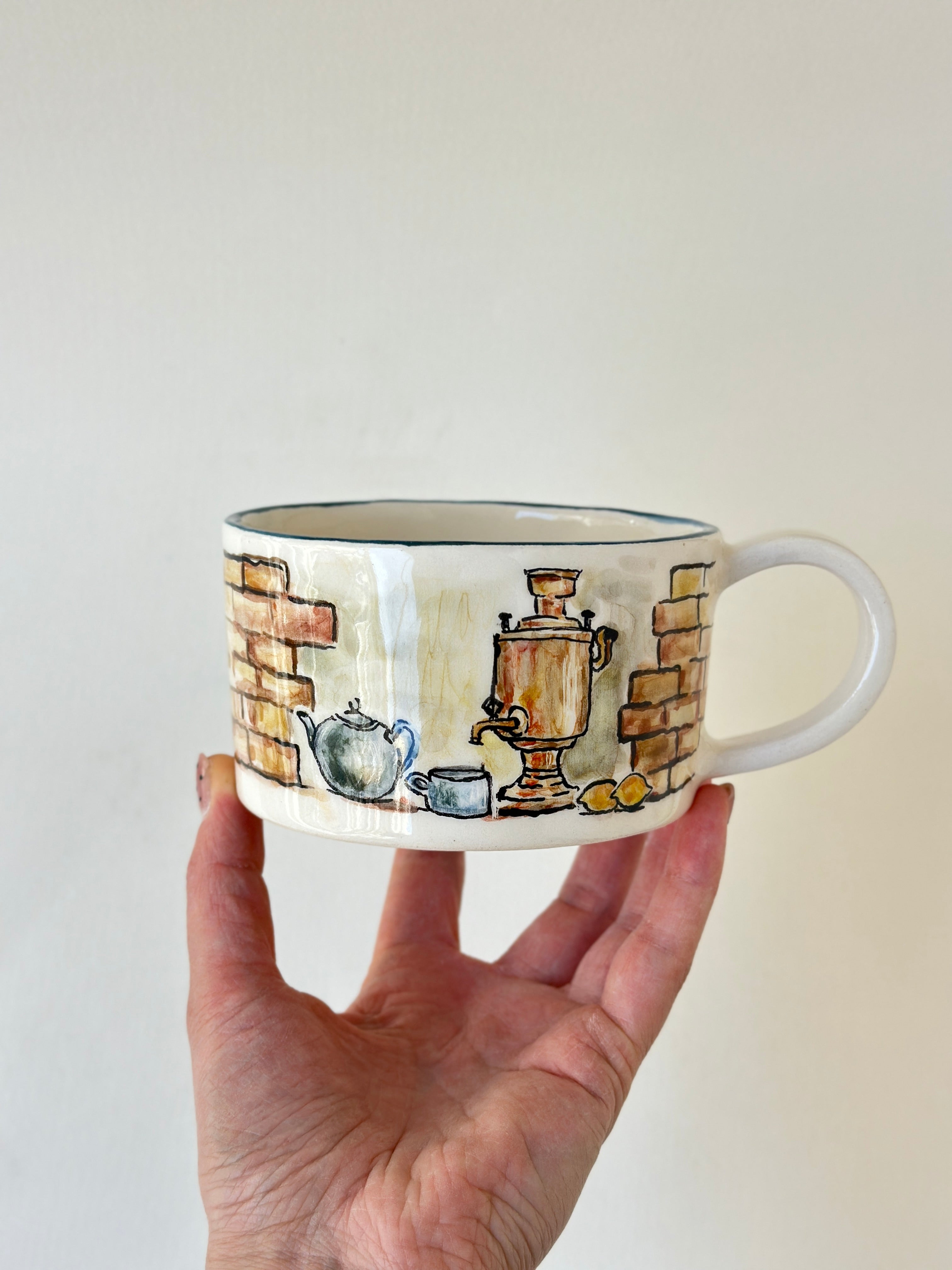 Azerbaijani detailed handmade mug