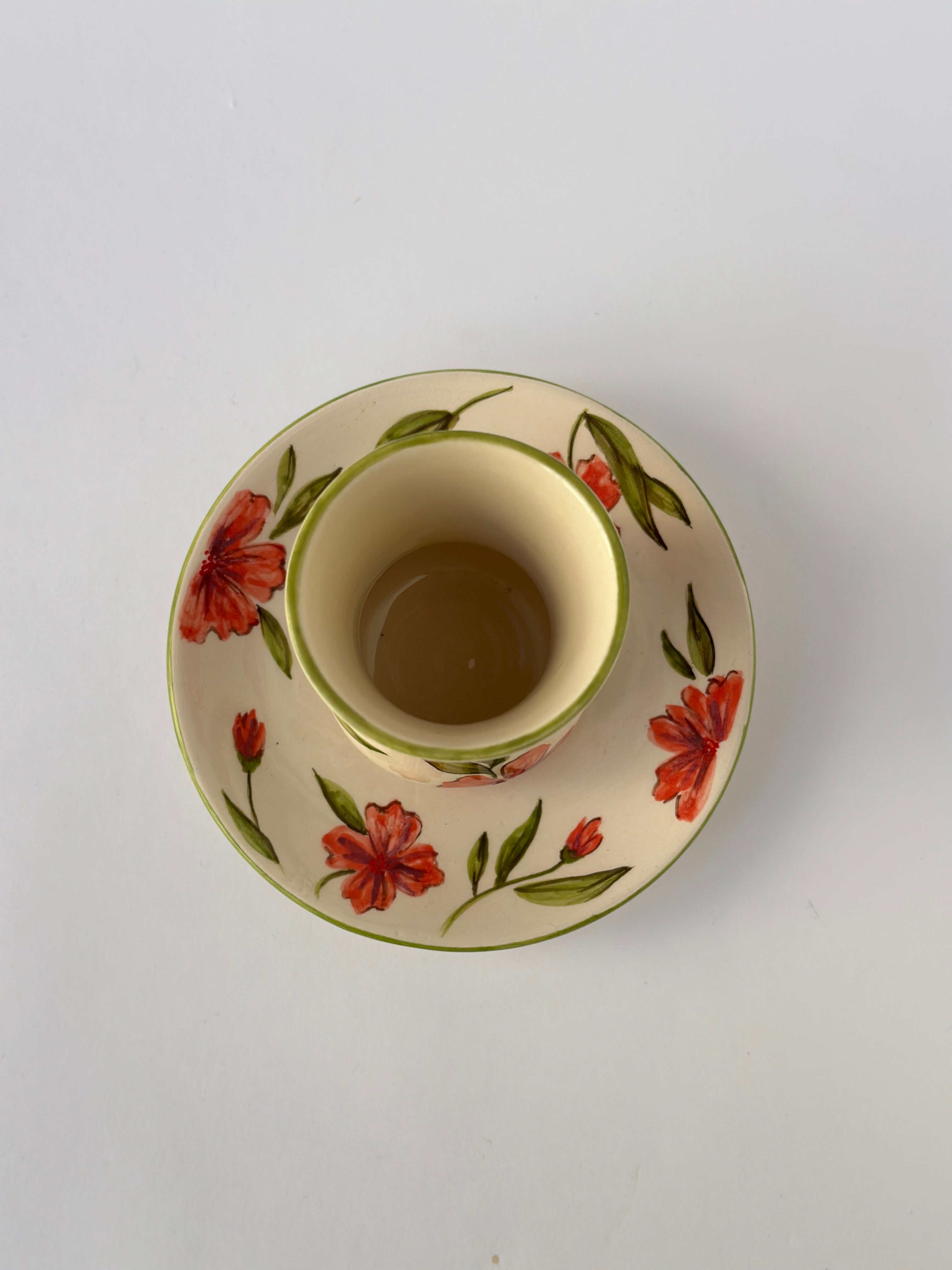 Handmade Tea set mug and plate