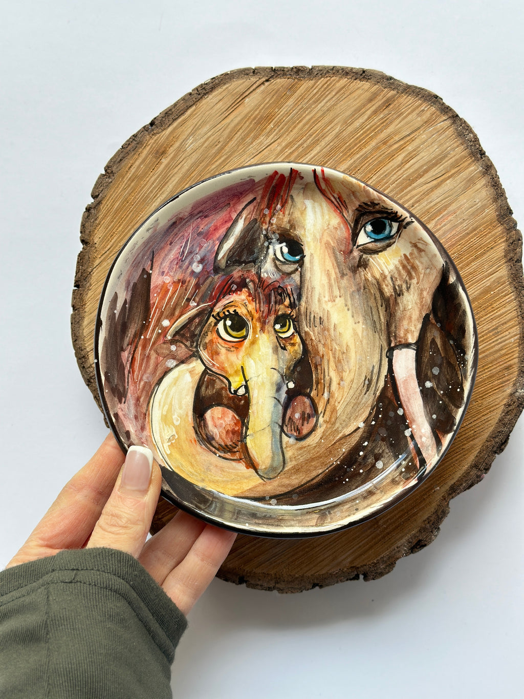 İce age Manny and baby handmade plate