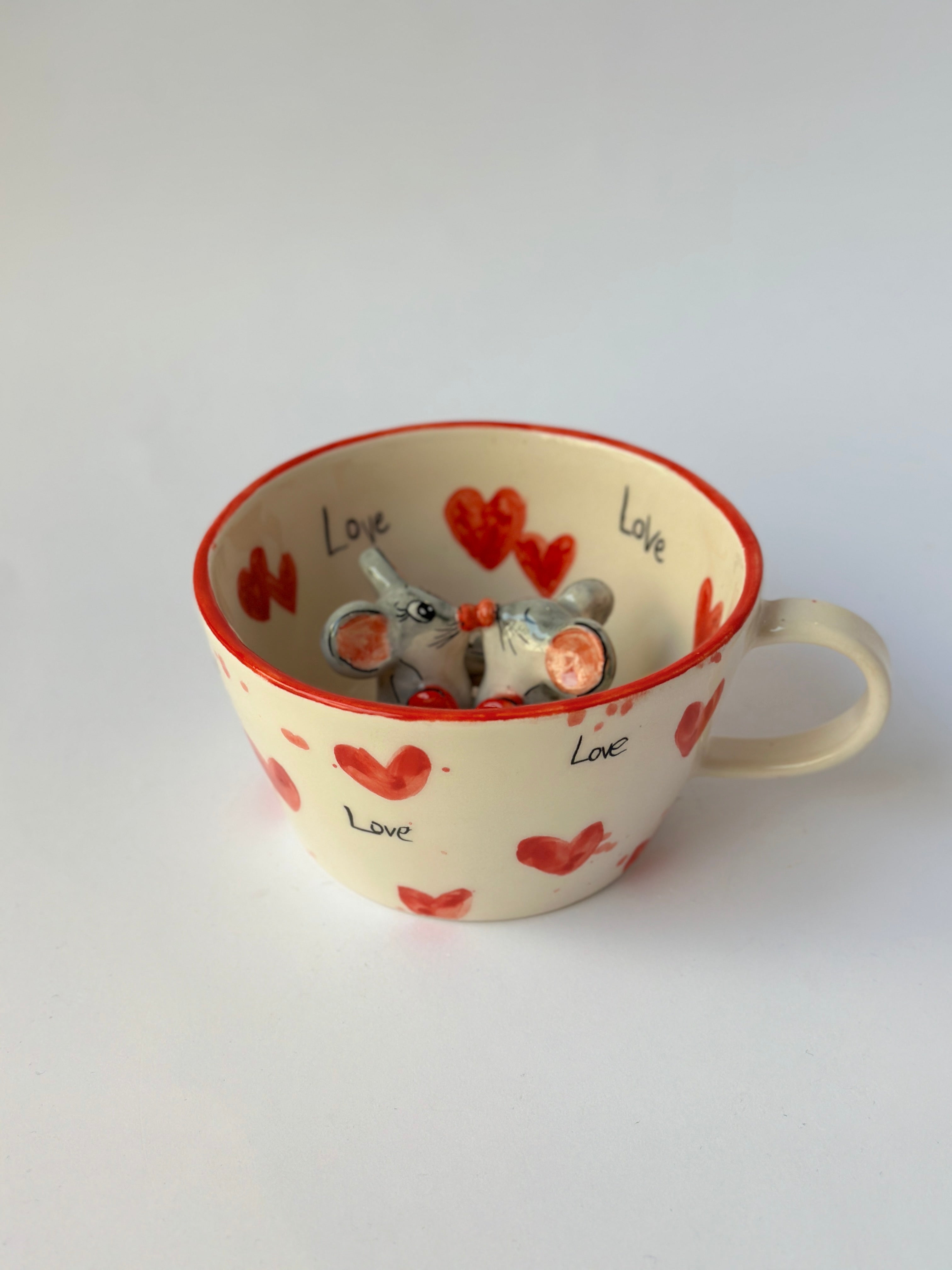 Rats love mug handmade