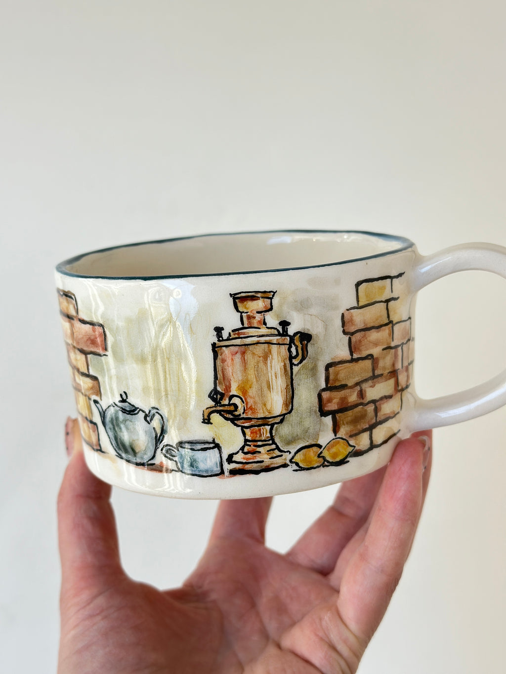 Azerbaijani detailed handmade mug