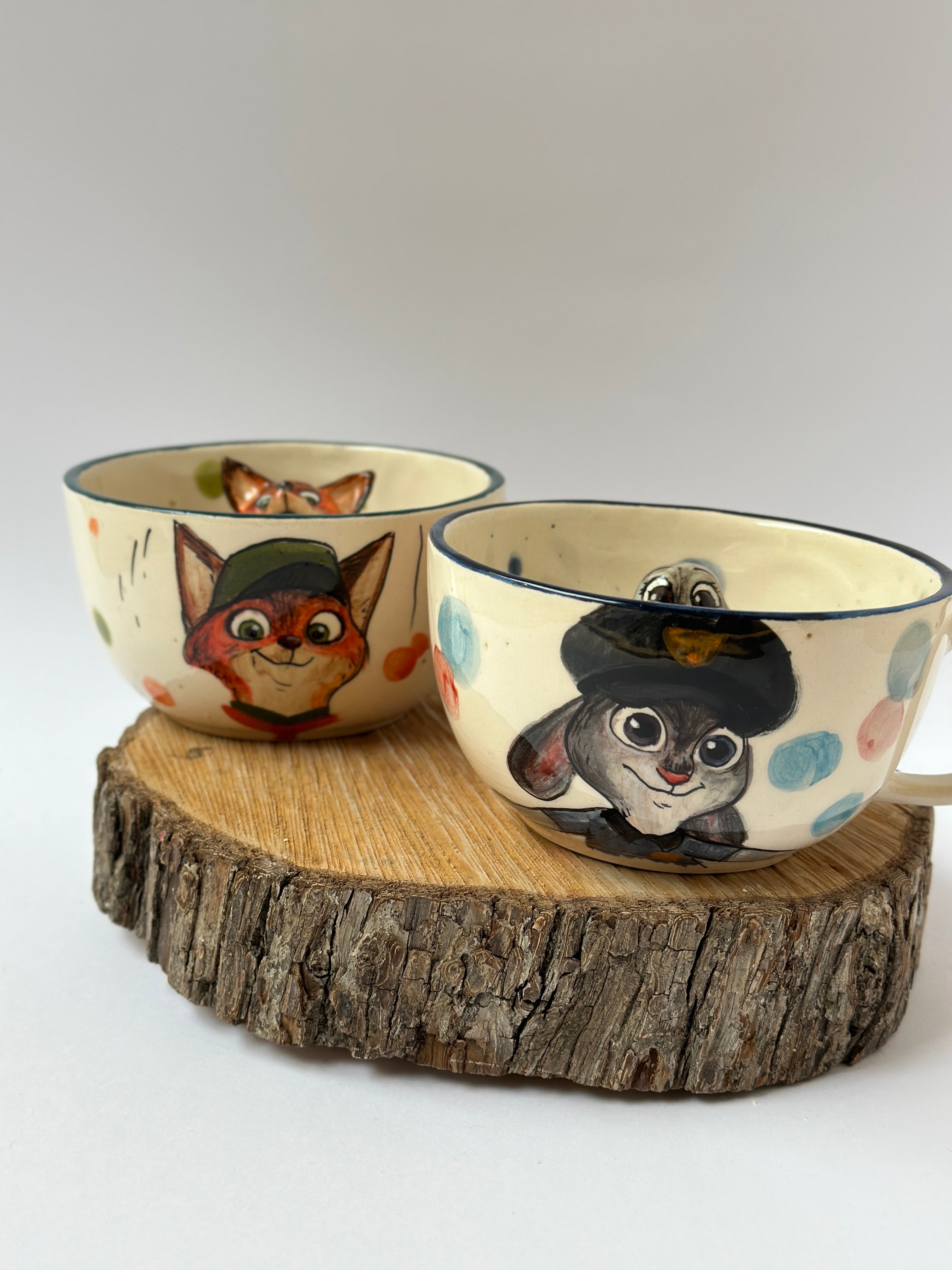 Zootopia Nick and Judy handmade mugs