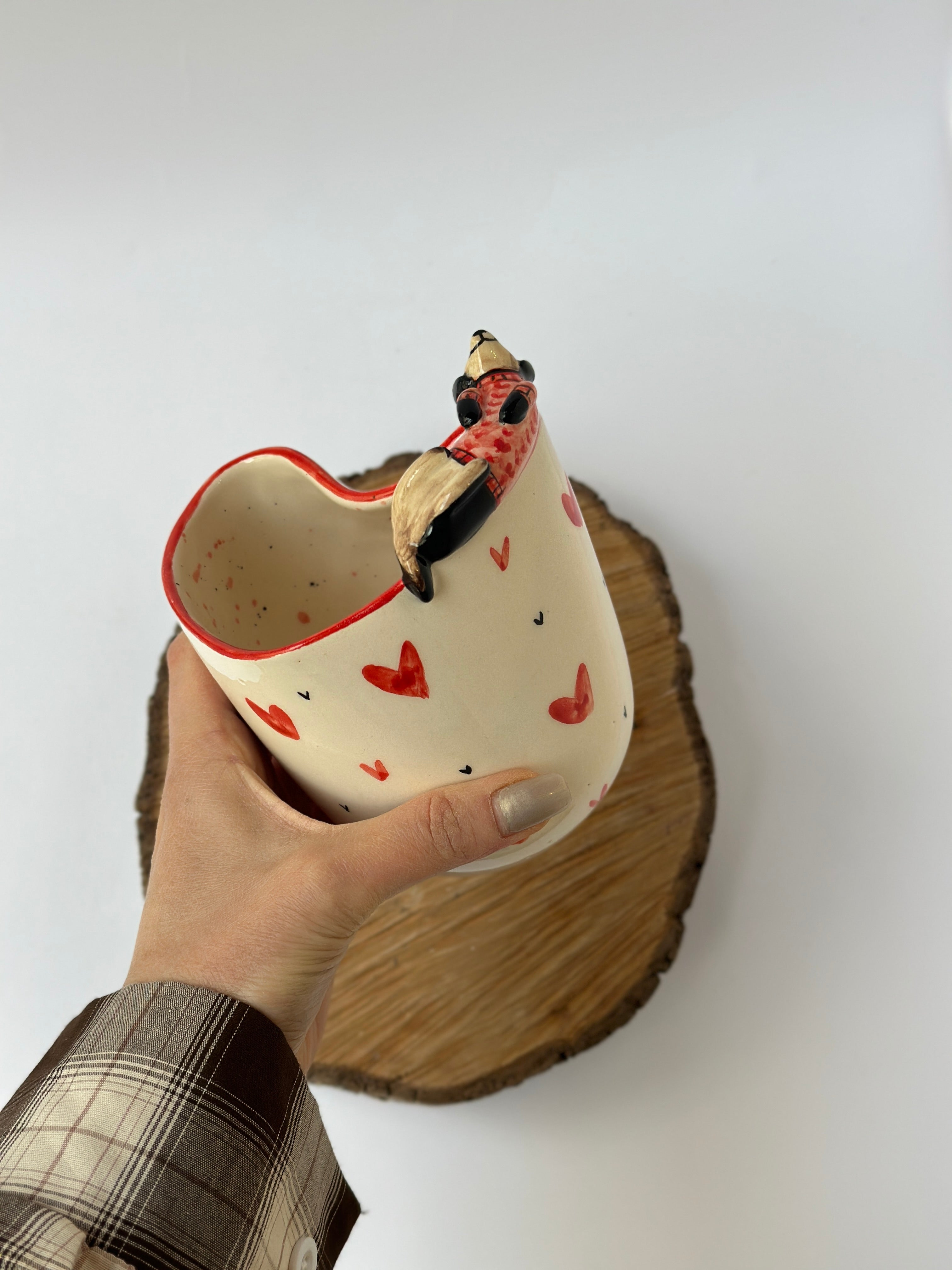 Dachshund handmade takeaway mug