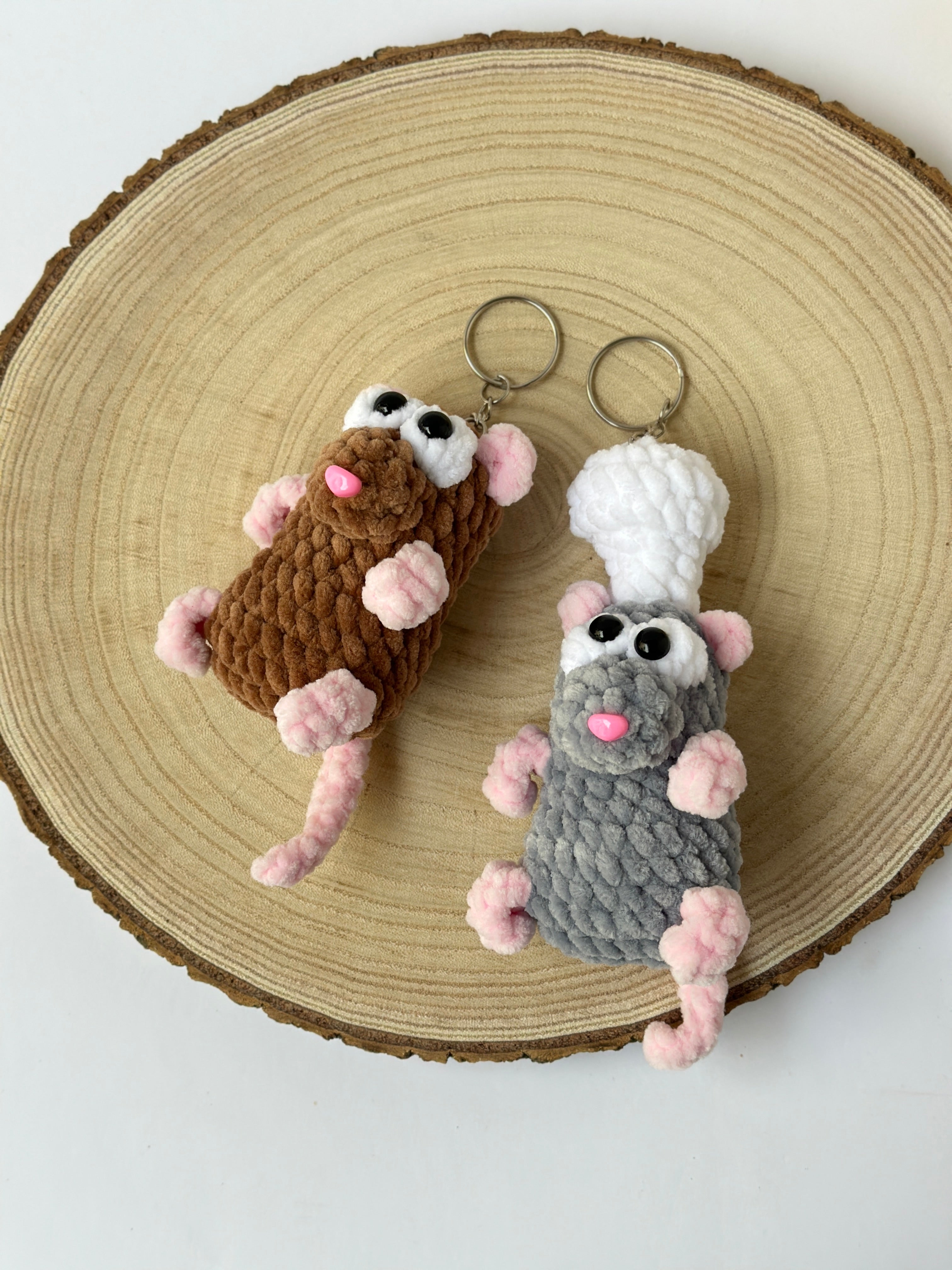 Ratatouille Remy and Emily handmade soft keychains