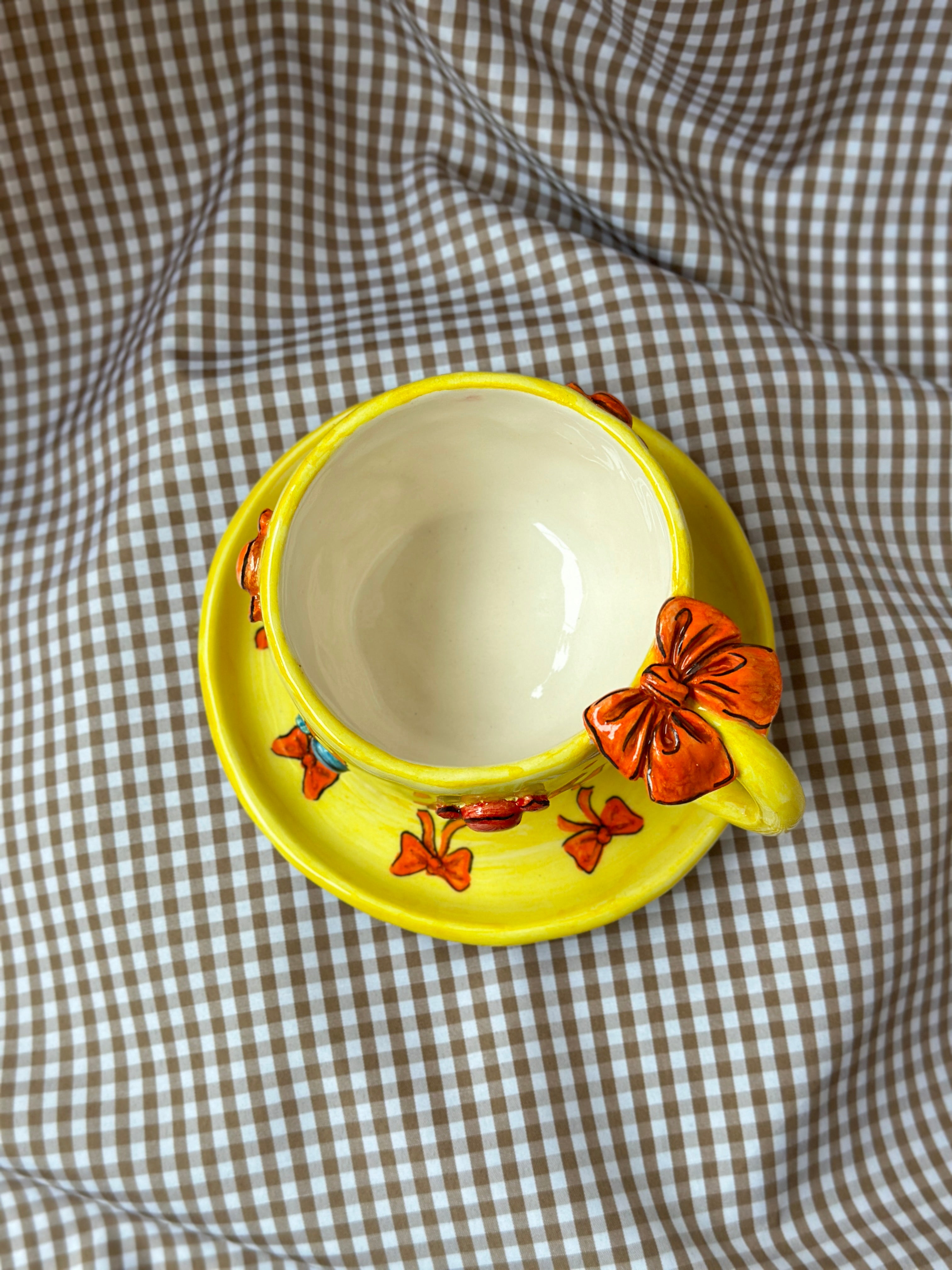 Confection handmade mug and plate