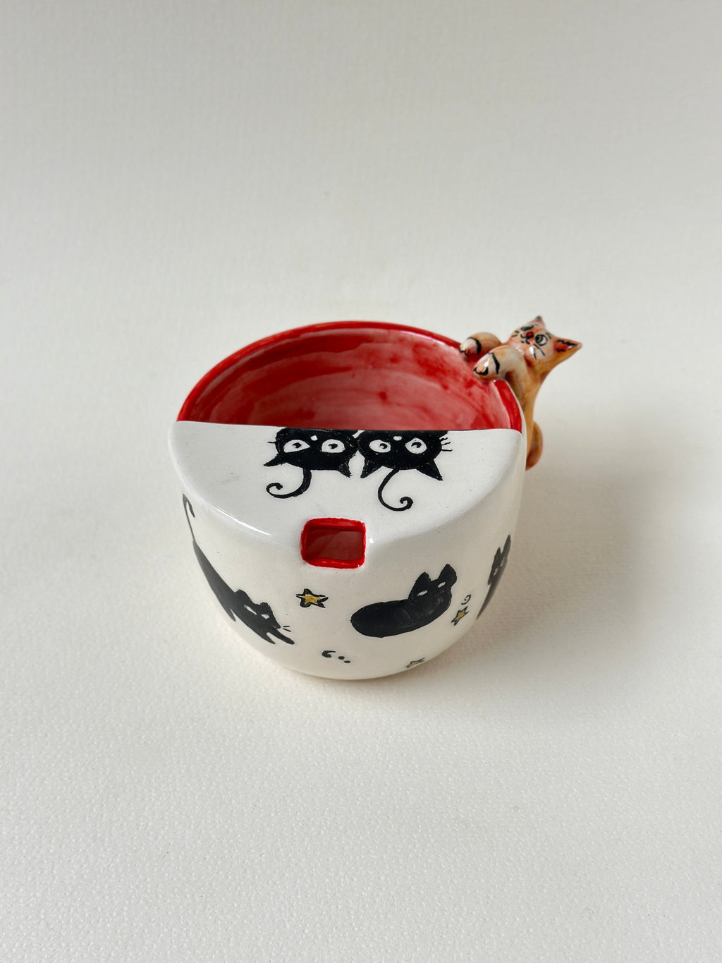 Cat takeaway handmade mug