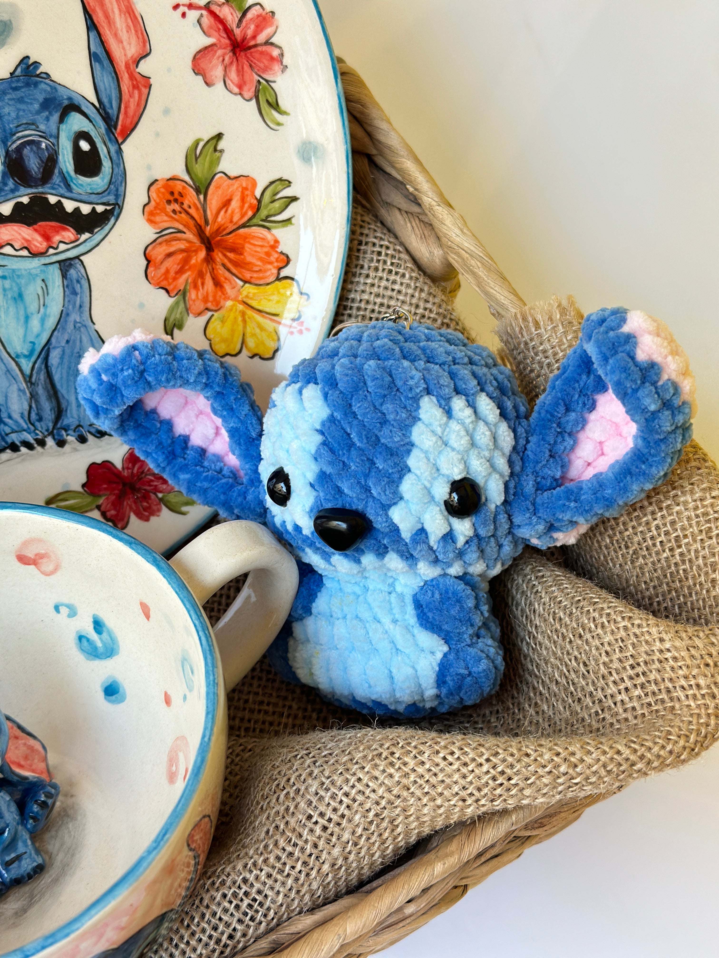 Stitch handmade gift box (plate,mug,keychan)