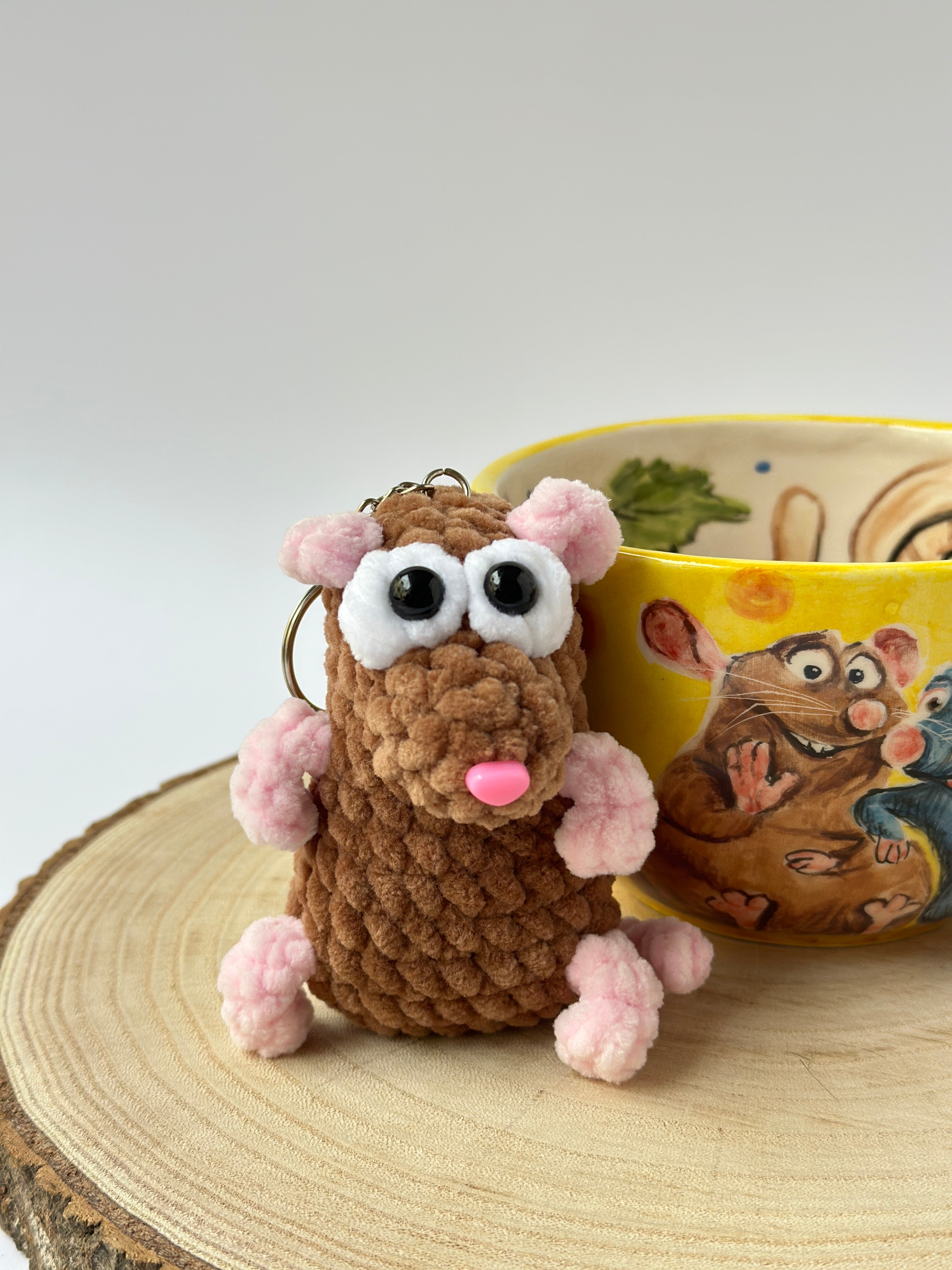 Ratatouille Remy and Emily handmade soft keychains