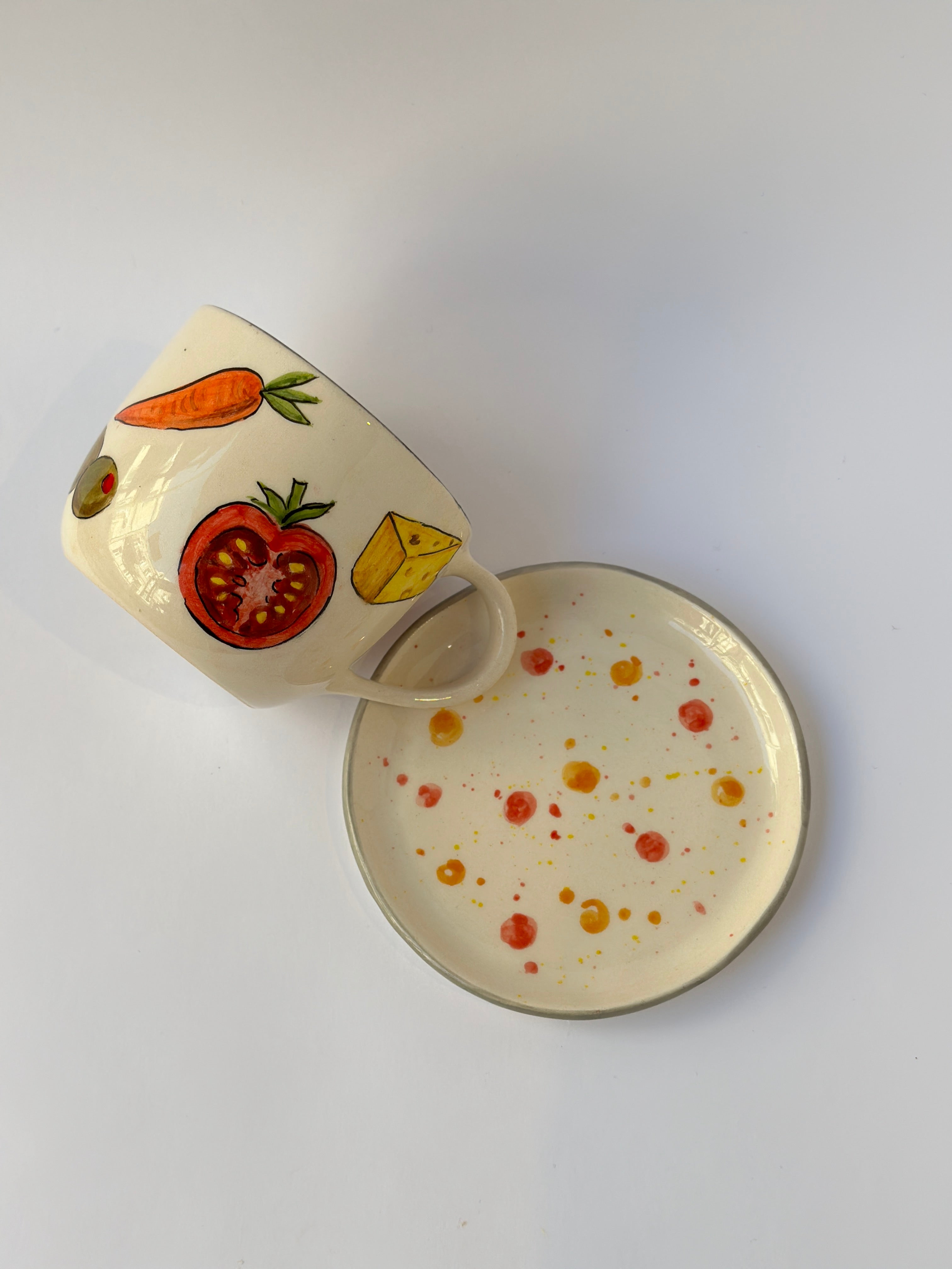 Ratatouille handmade mug and plate