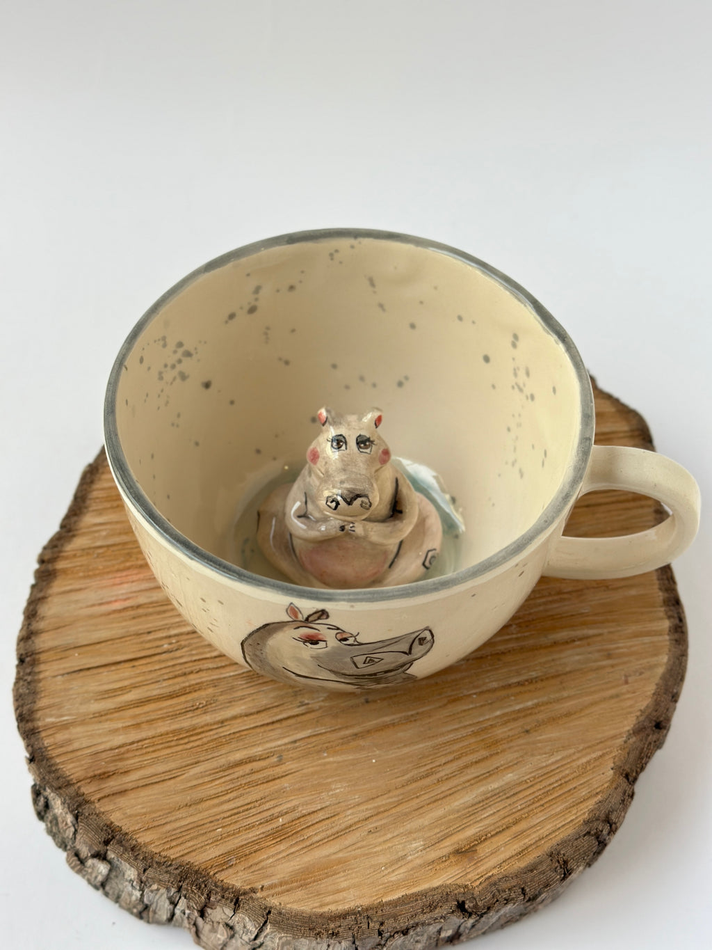 Hippo handmade mug