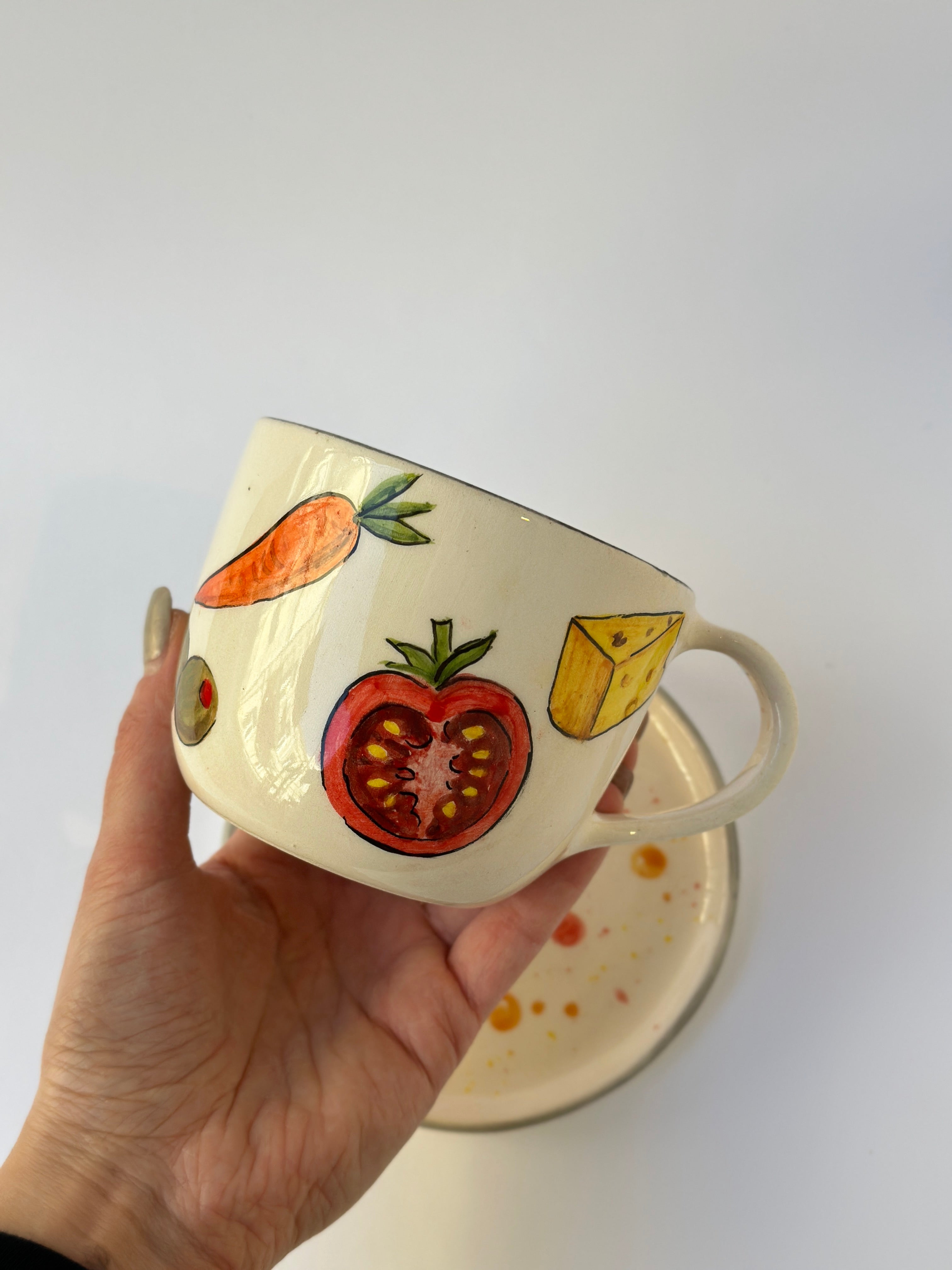 Ratatouille handmade mug and plate