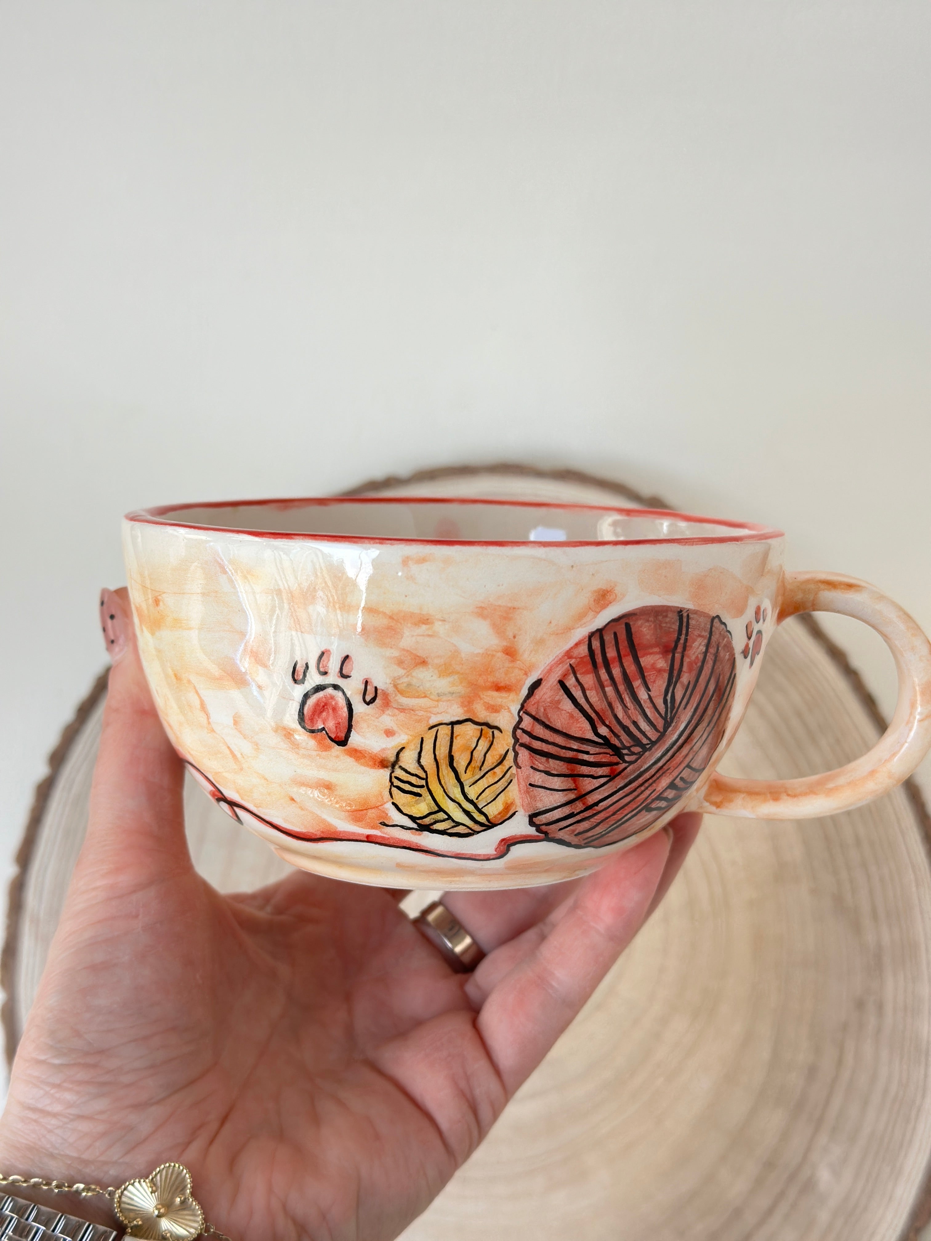 Cat handmade mug