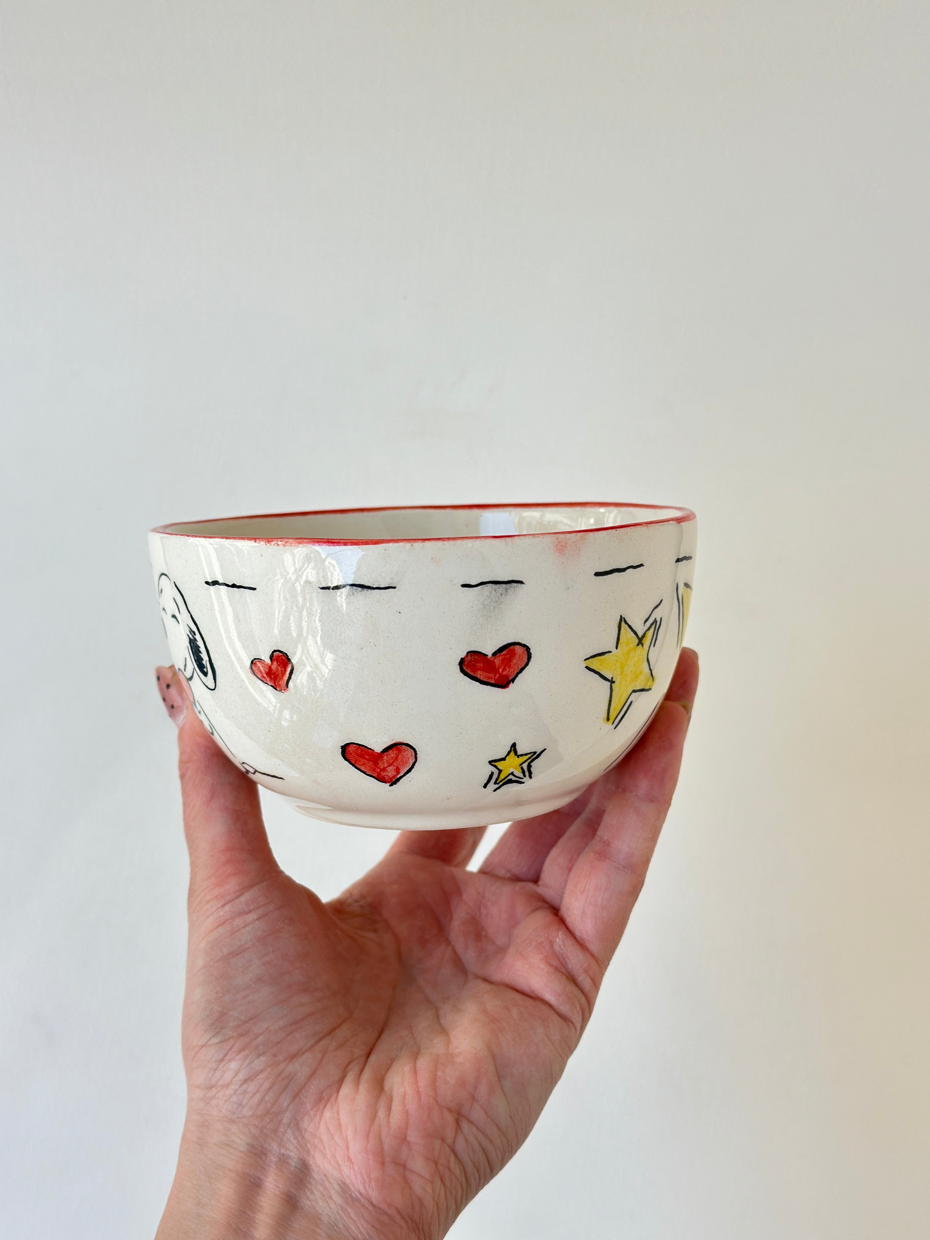White dog handmade mug