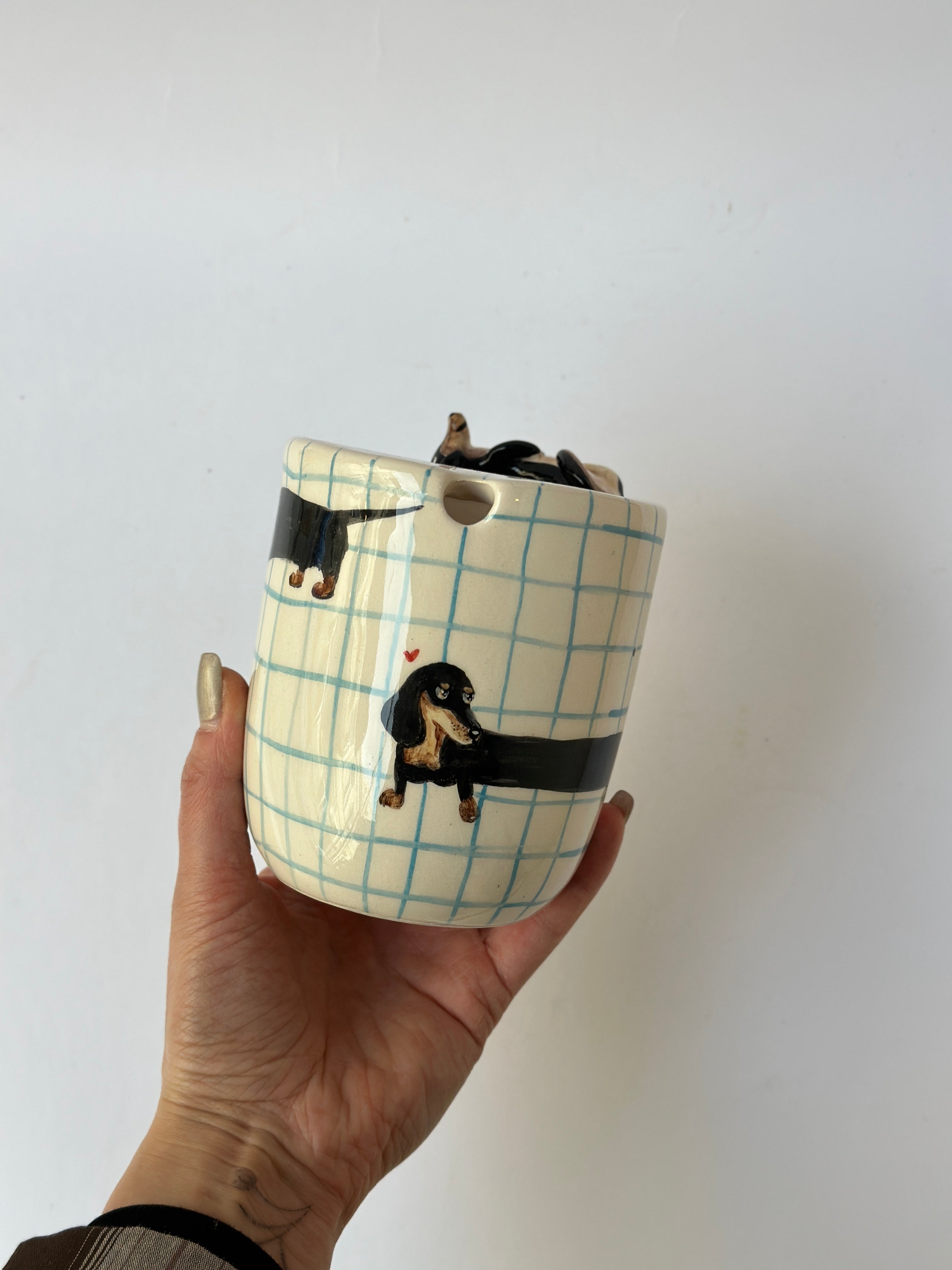 Dachshund handmade takeaway mug