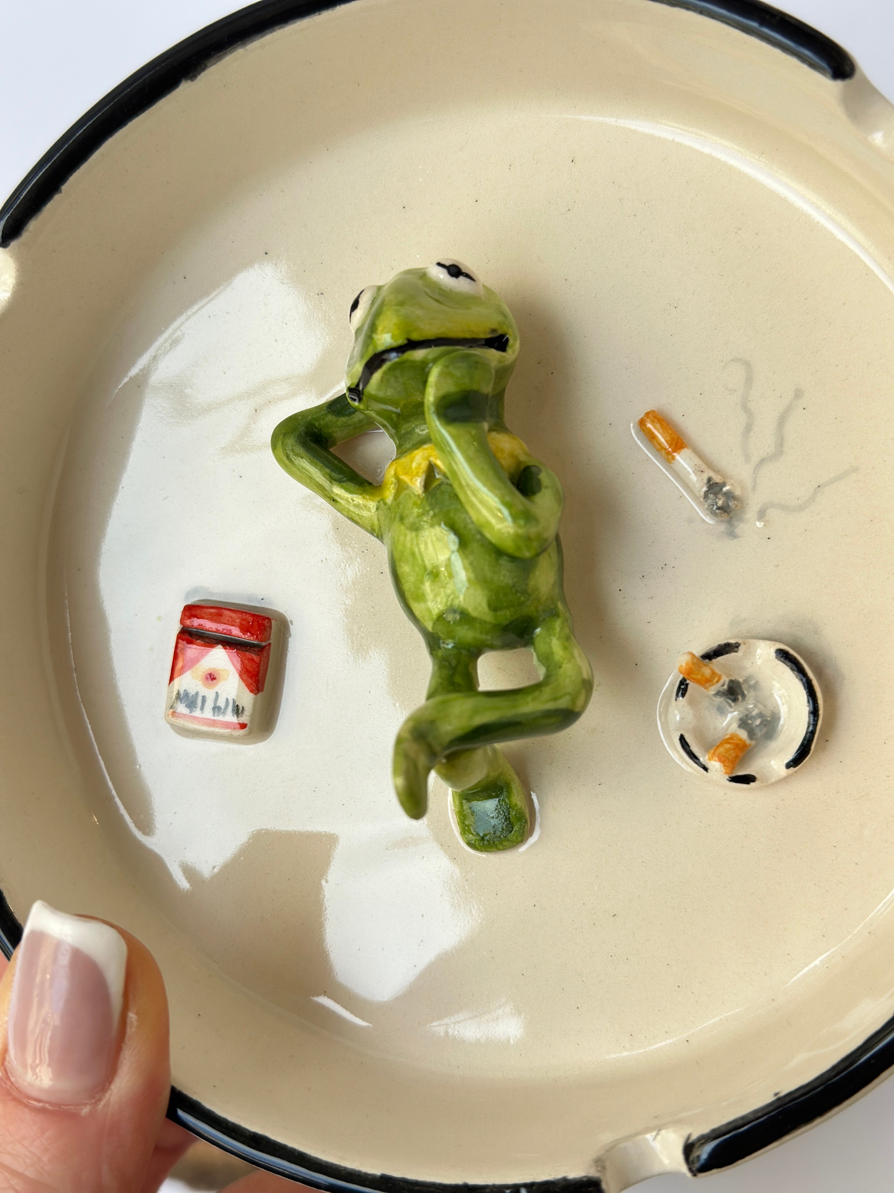 Kermit handmade ashtray