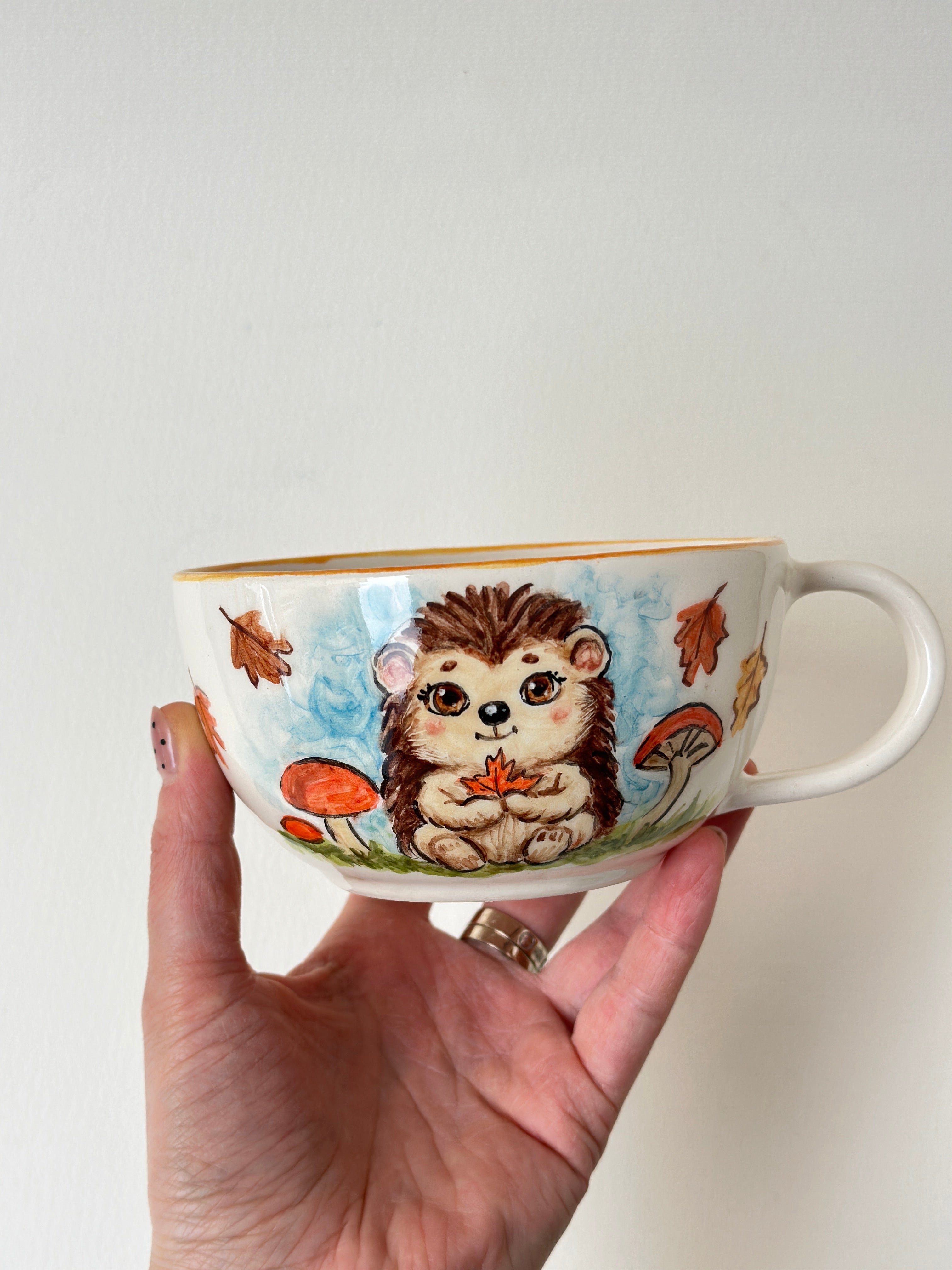 Hedgehog handmade mug