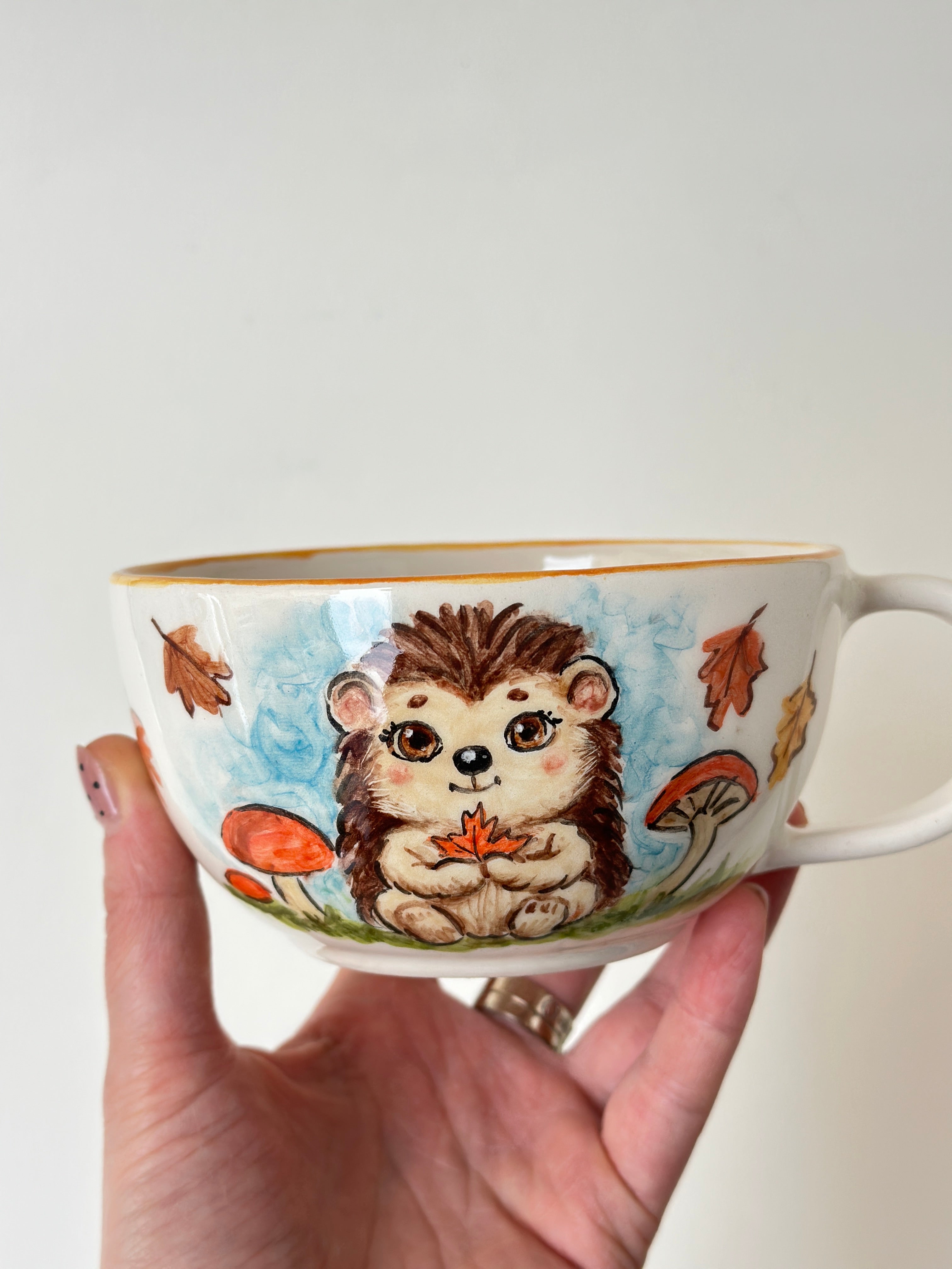 Hedgehog handmade mug
