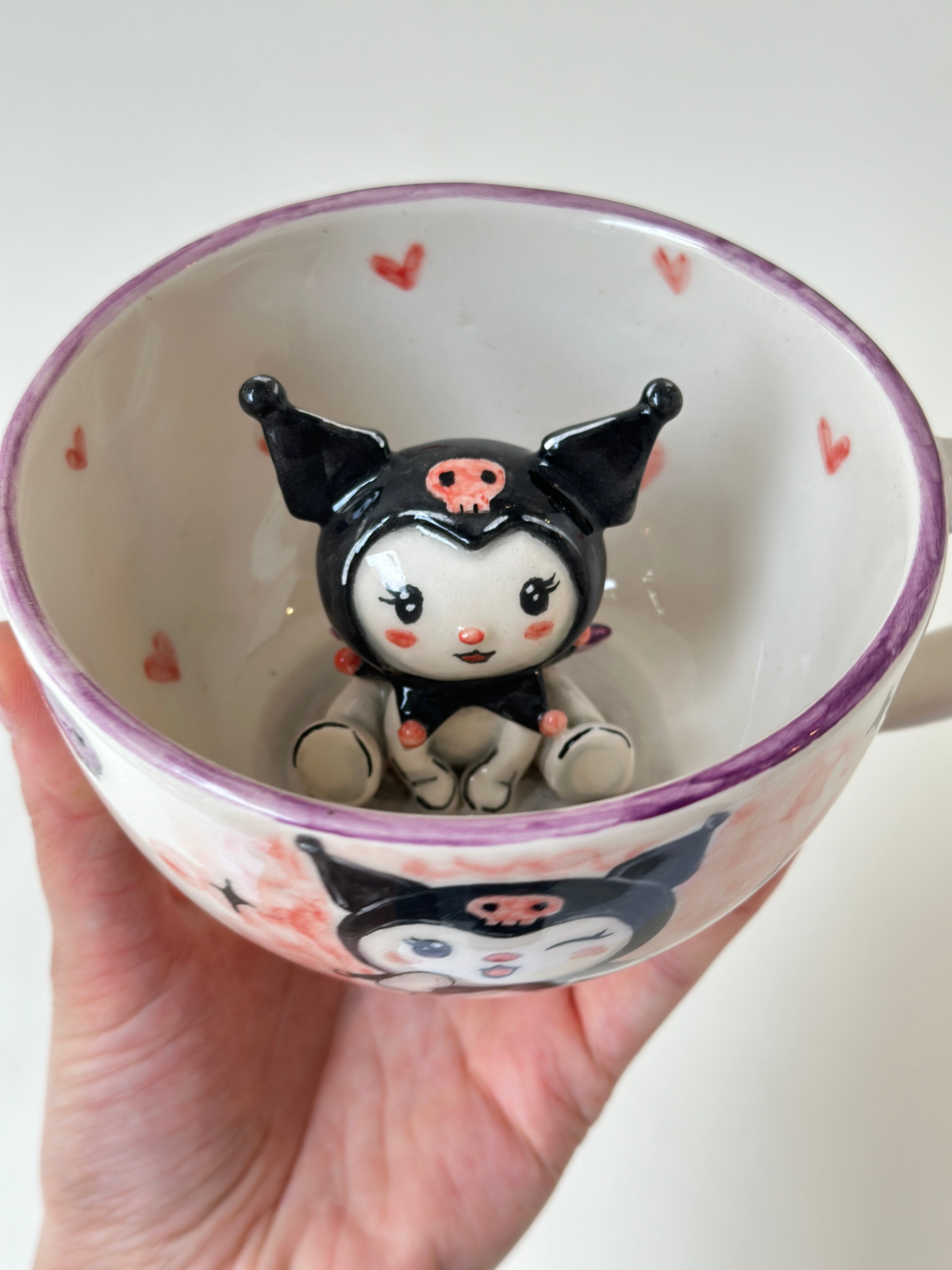 Black cat witch a black hat handmade mug