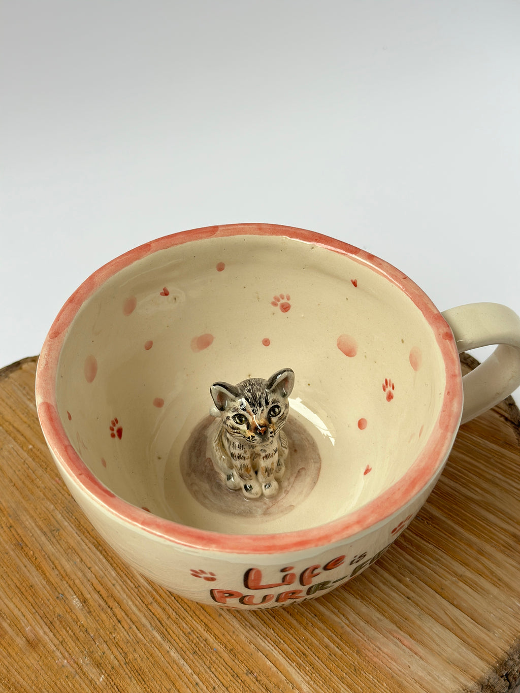 Handmade cat mug