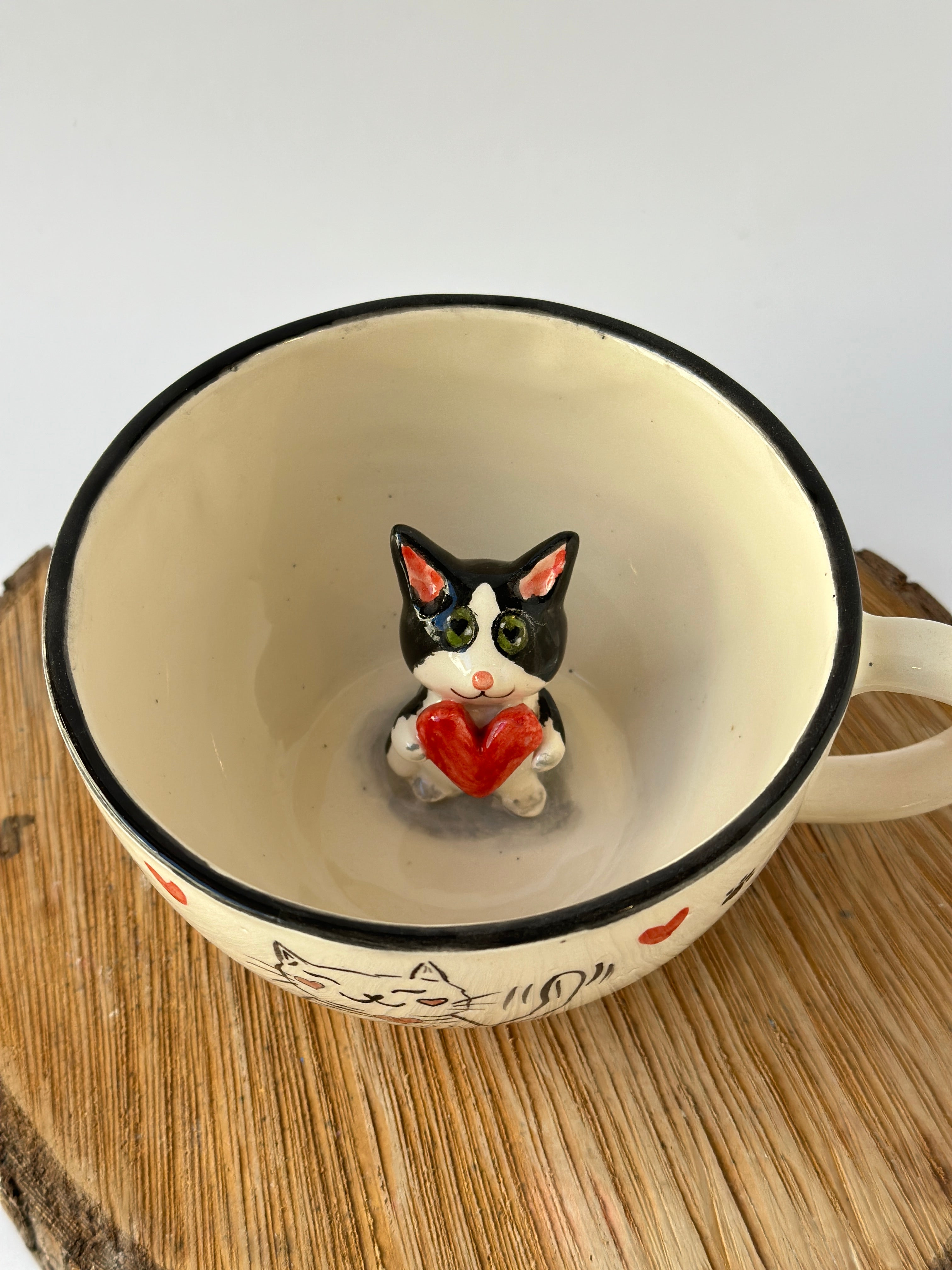 Cat mug handmade