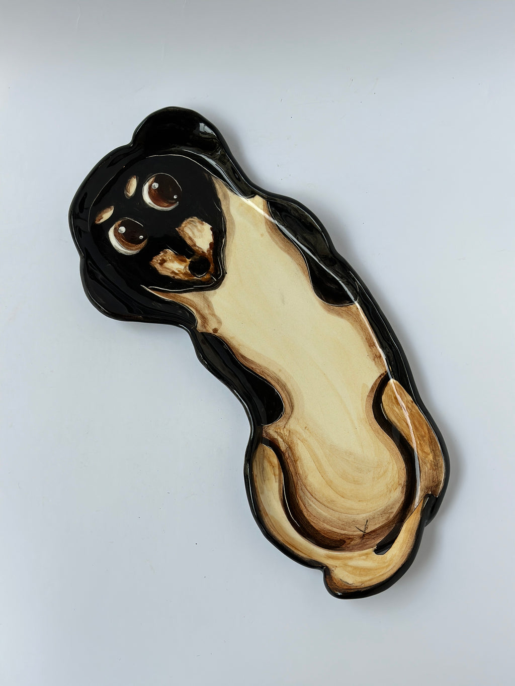 Dachshund handmade plate (33x15)