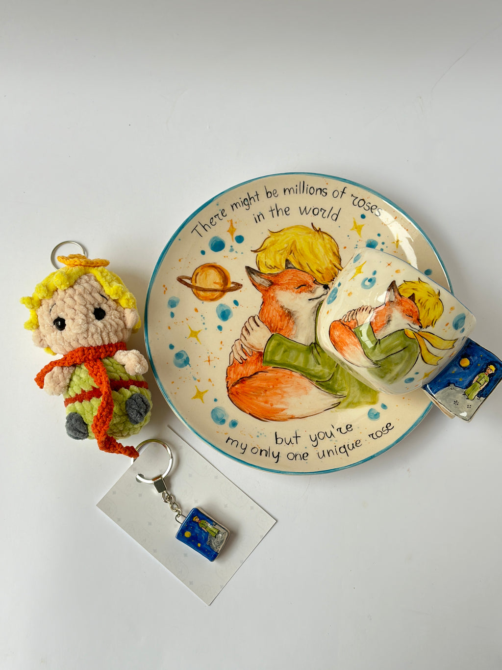 Little Prince Special gift box ( plate, mug,two pieces keychain)