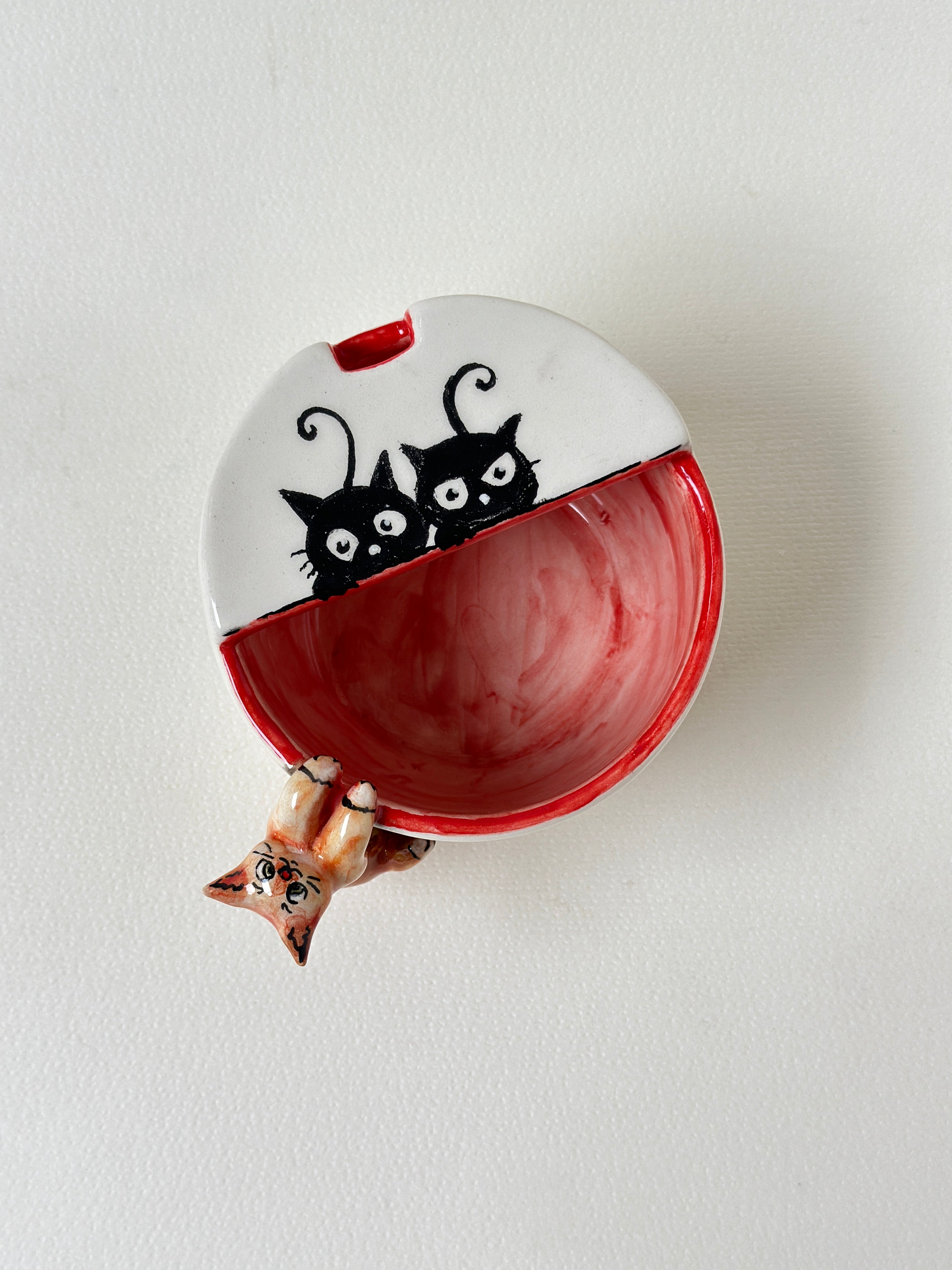 Cat takeaway handmade mug