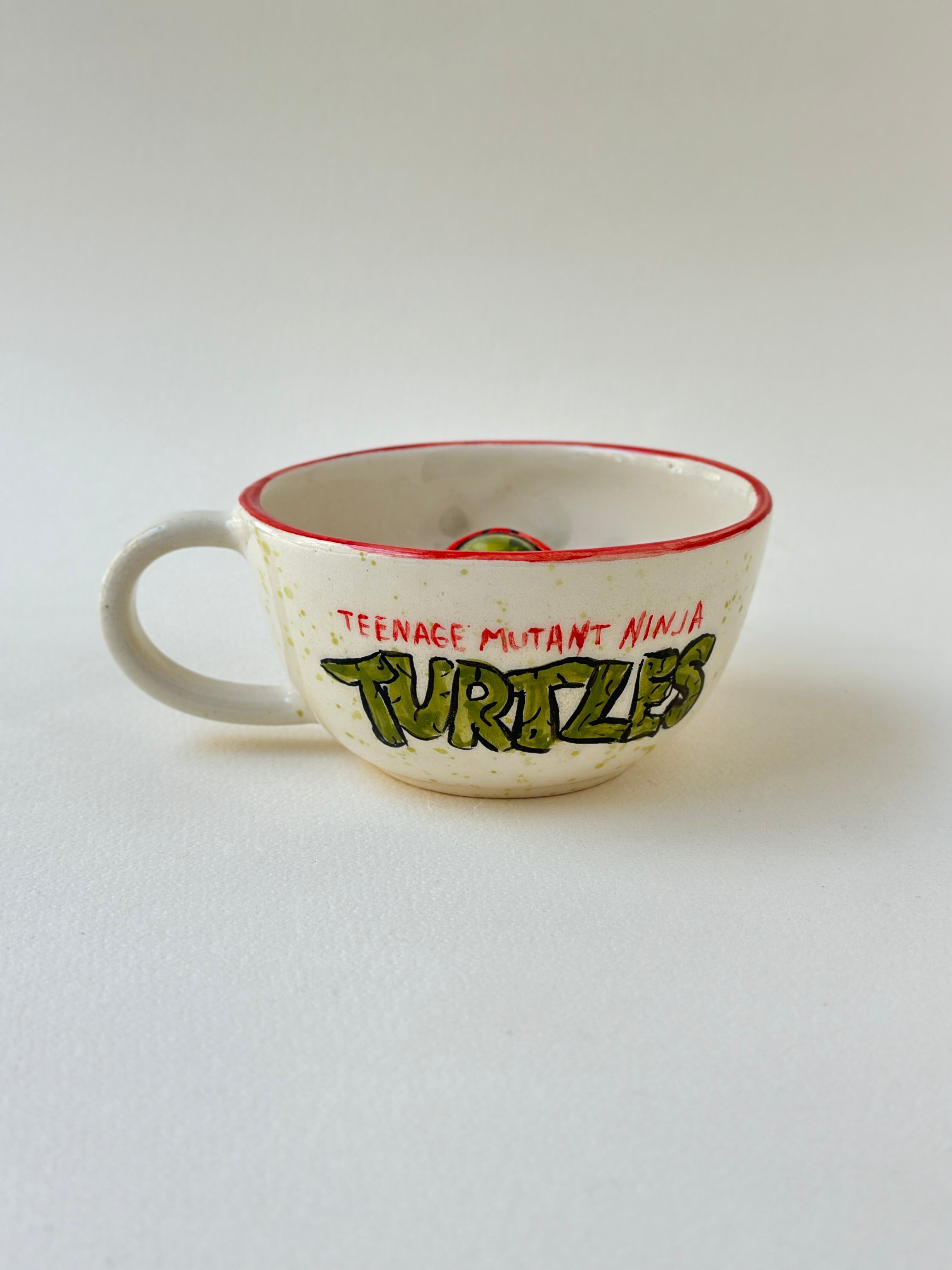 Warrior Turtle handmade mug