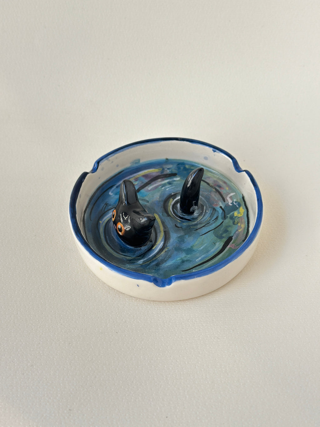 Cat handmade ashtray