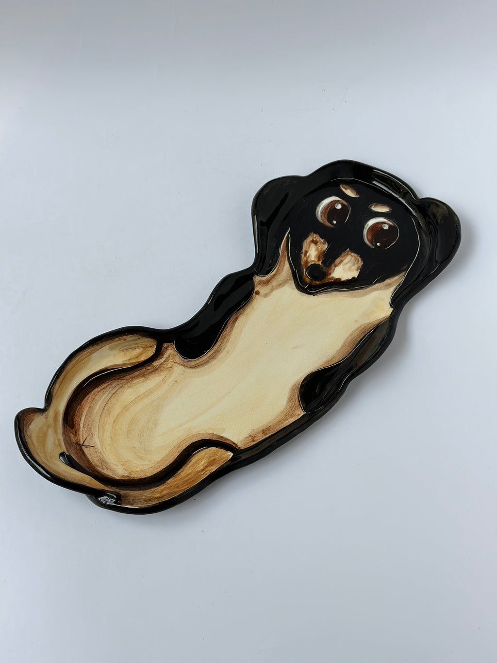Dachshund handmade plate (33x15)