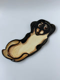 Dachshund handmade plate (33x15)