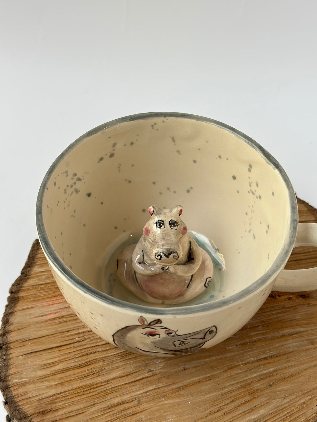 Hippo handmade mug
