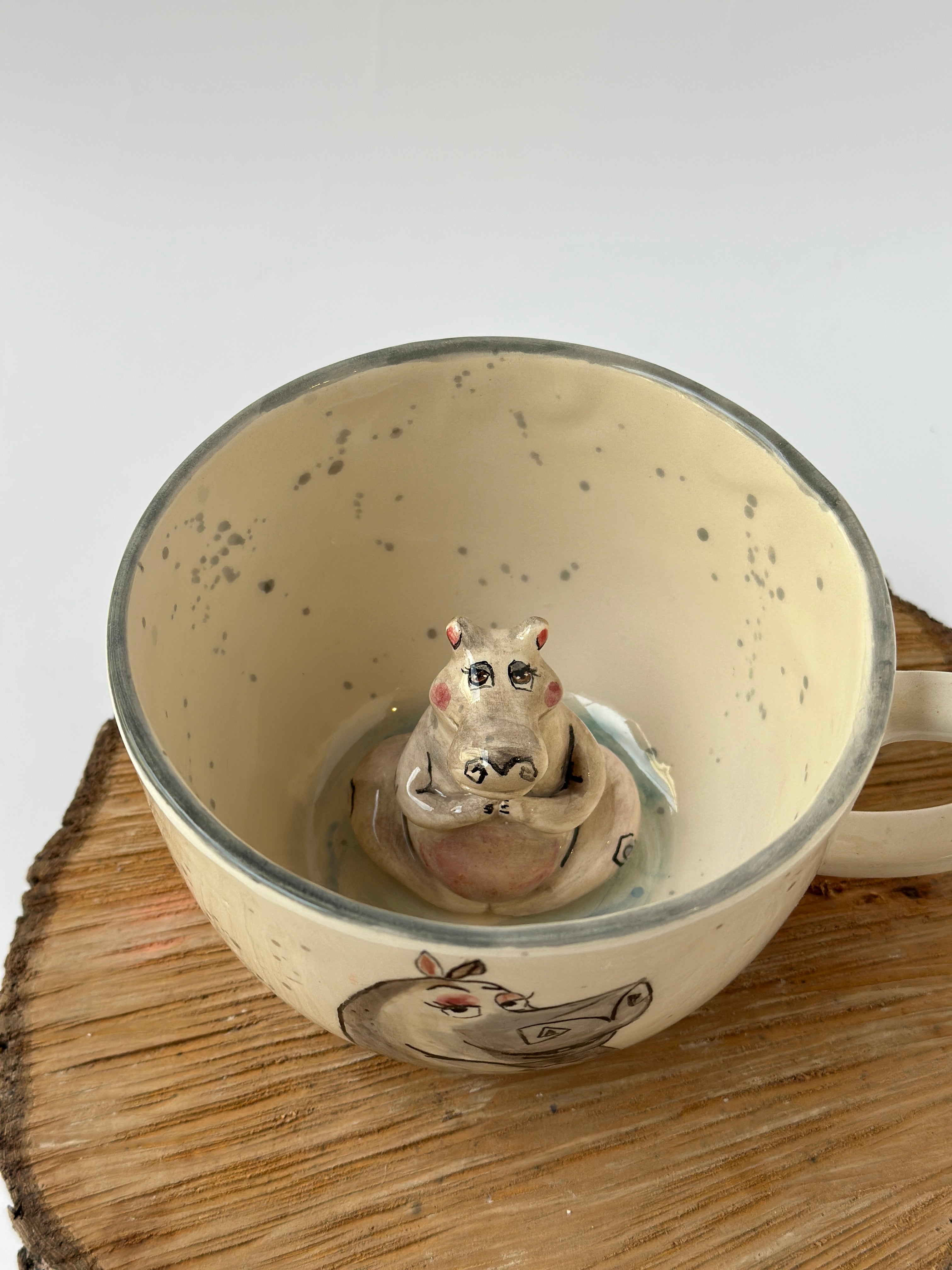 Hippo handmade mug