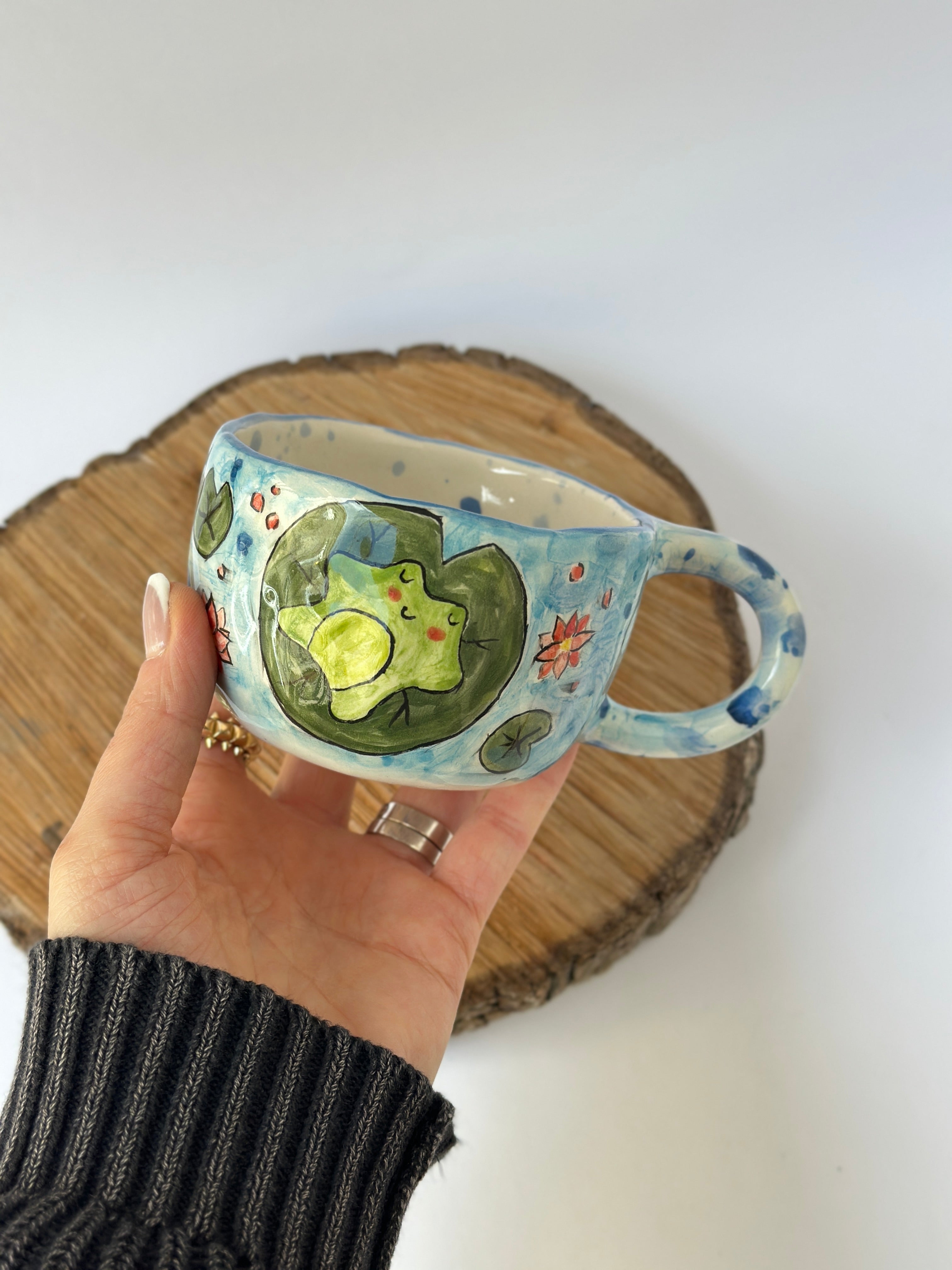 Frog handmade mug