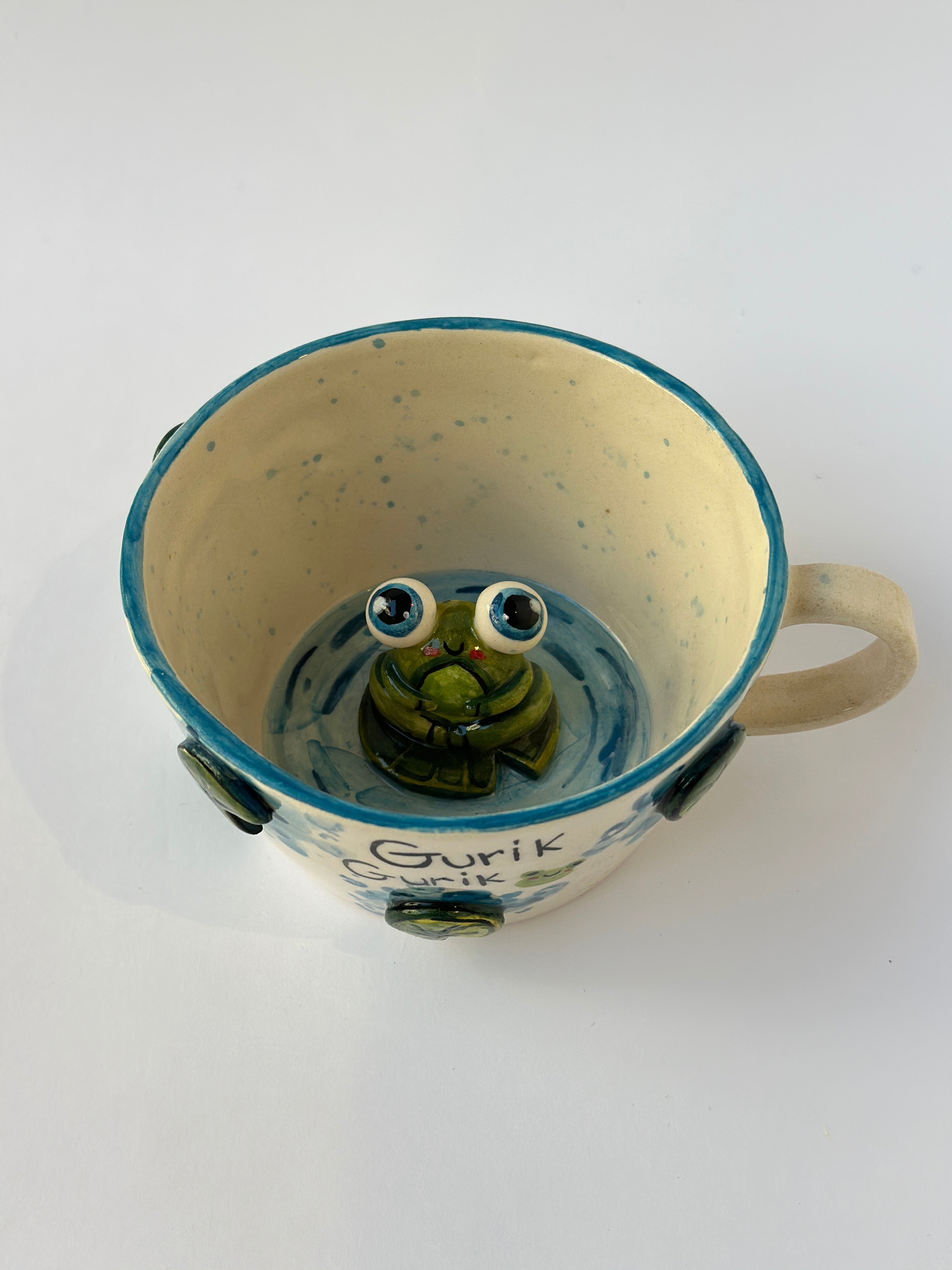 Frog handmade mug