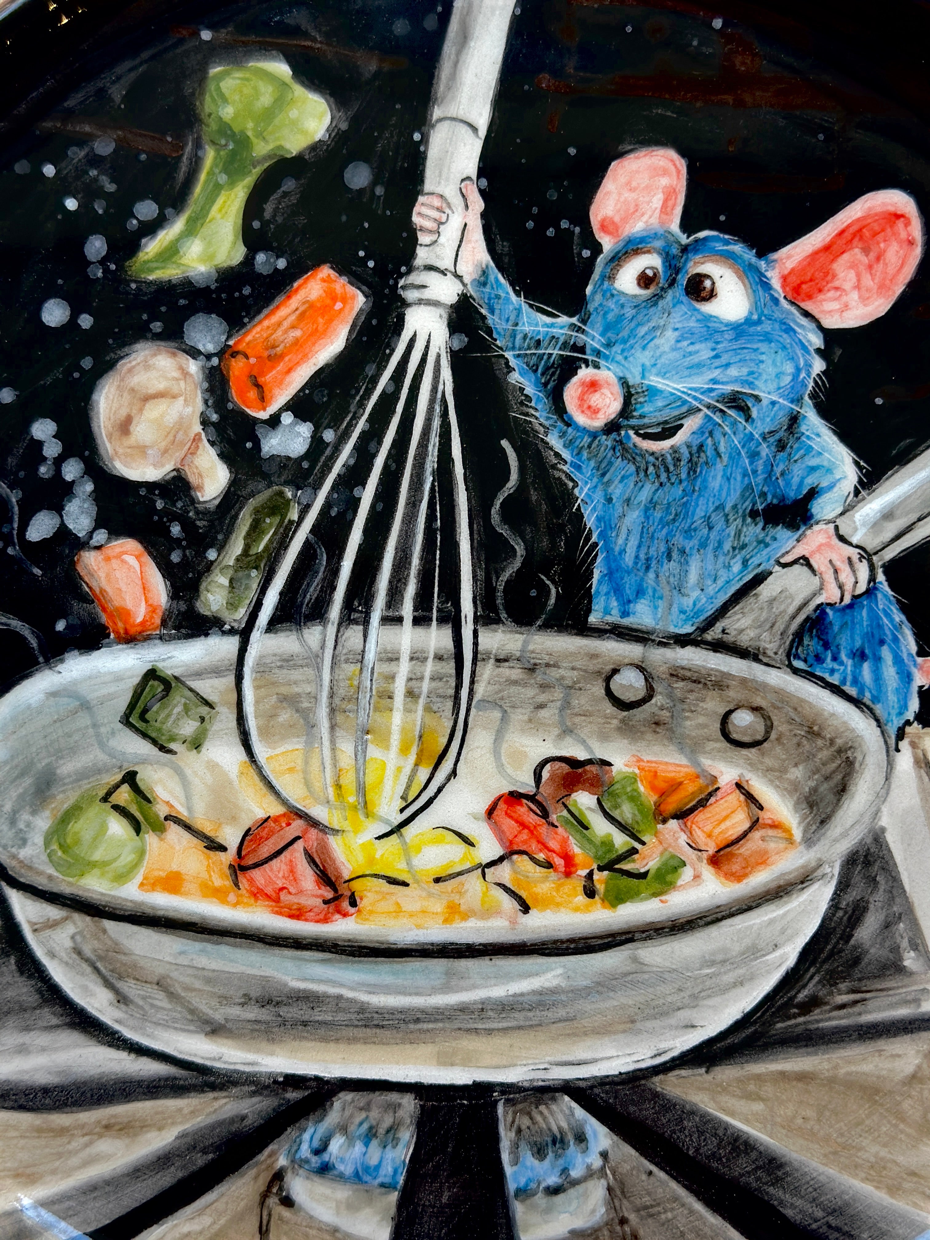 Ratatouille handmade plate (21x20)
