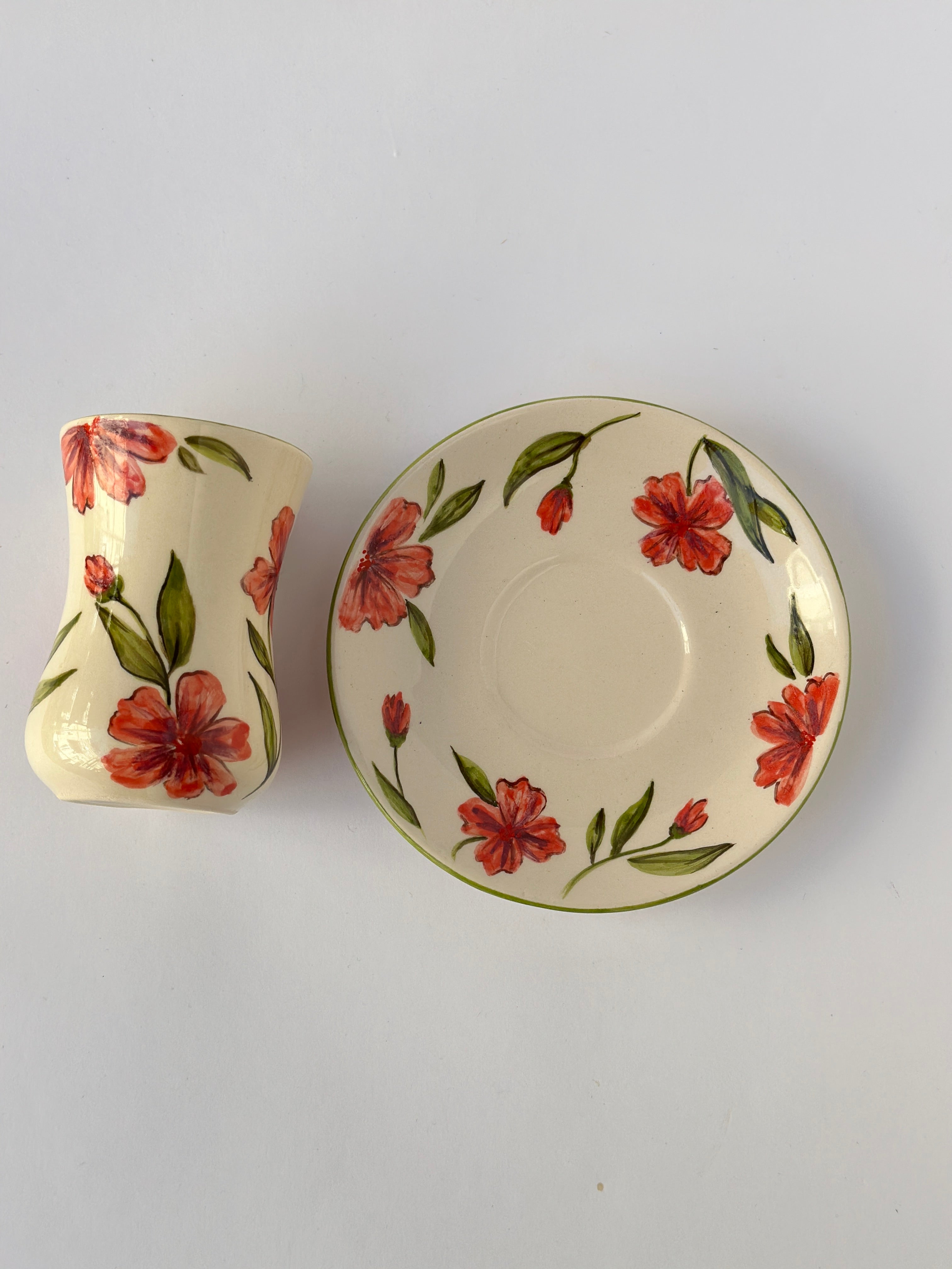 Handmade Tea set mug and plate