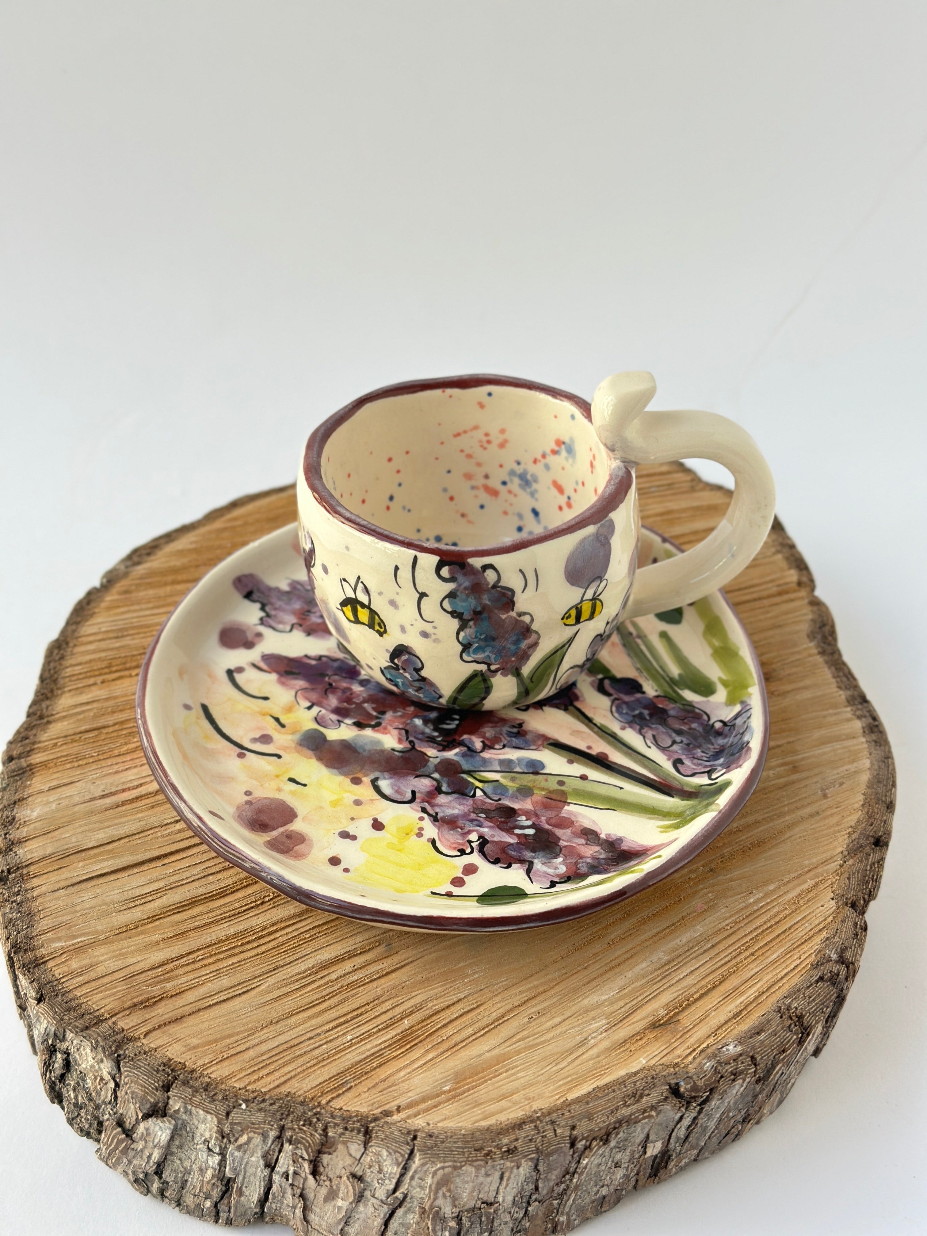 Jasmine flower Coffee mug and plate