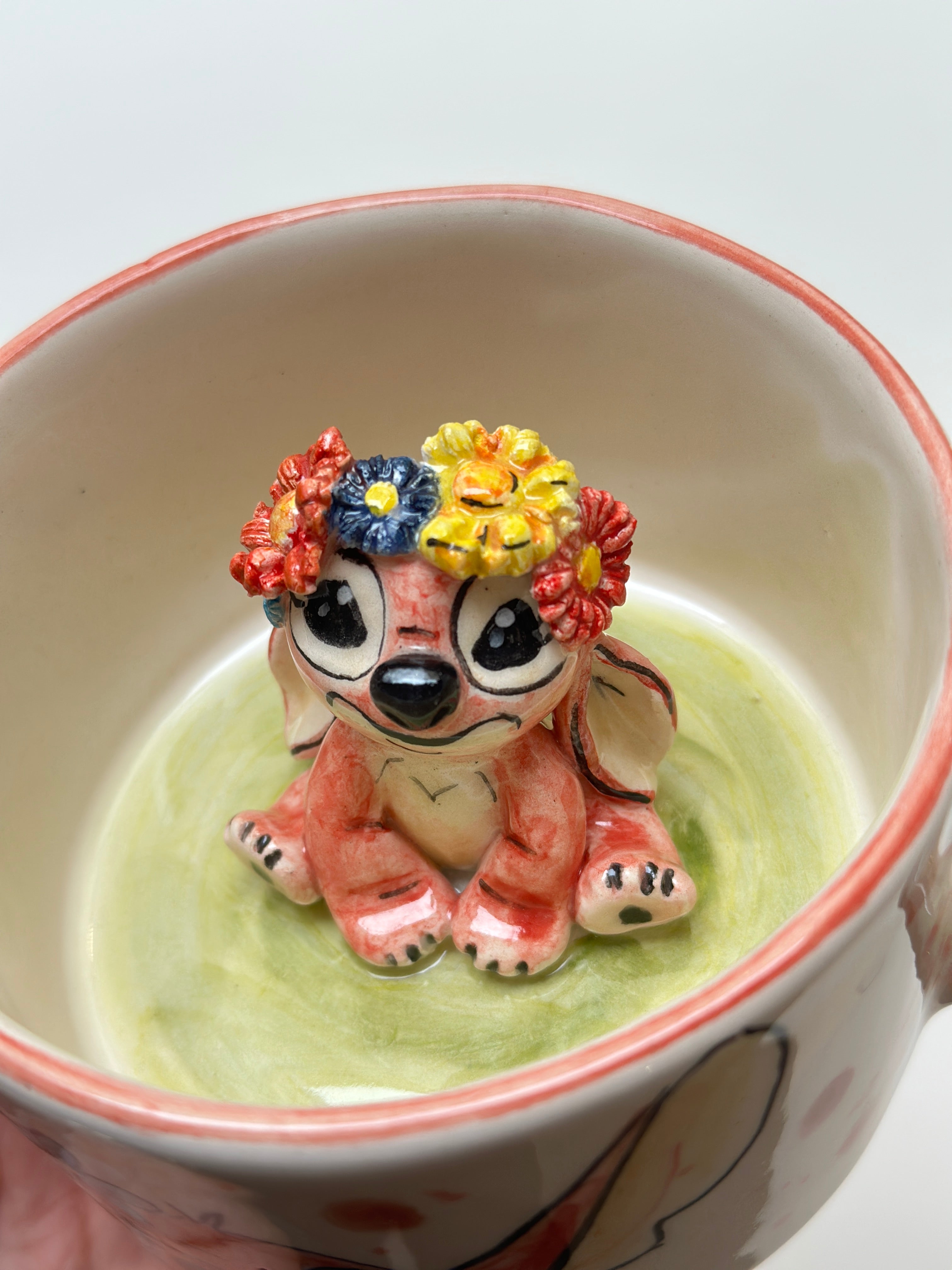 Pink Stitch handmade mug