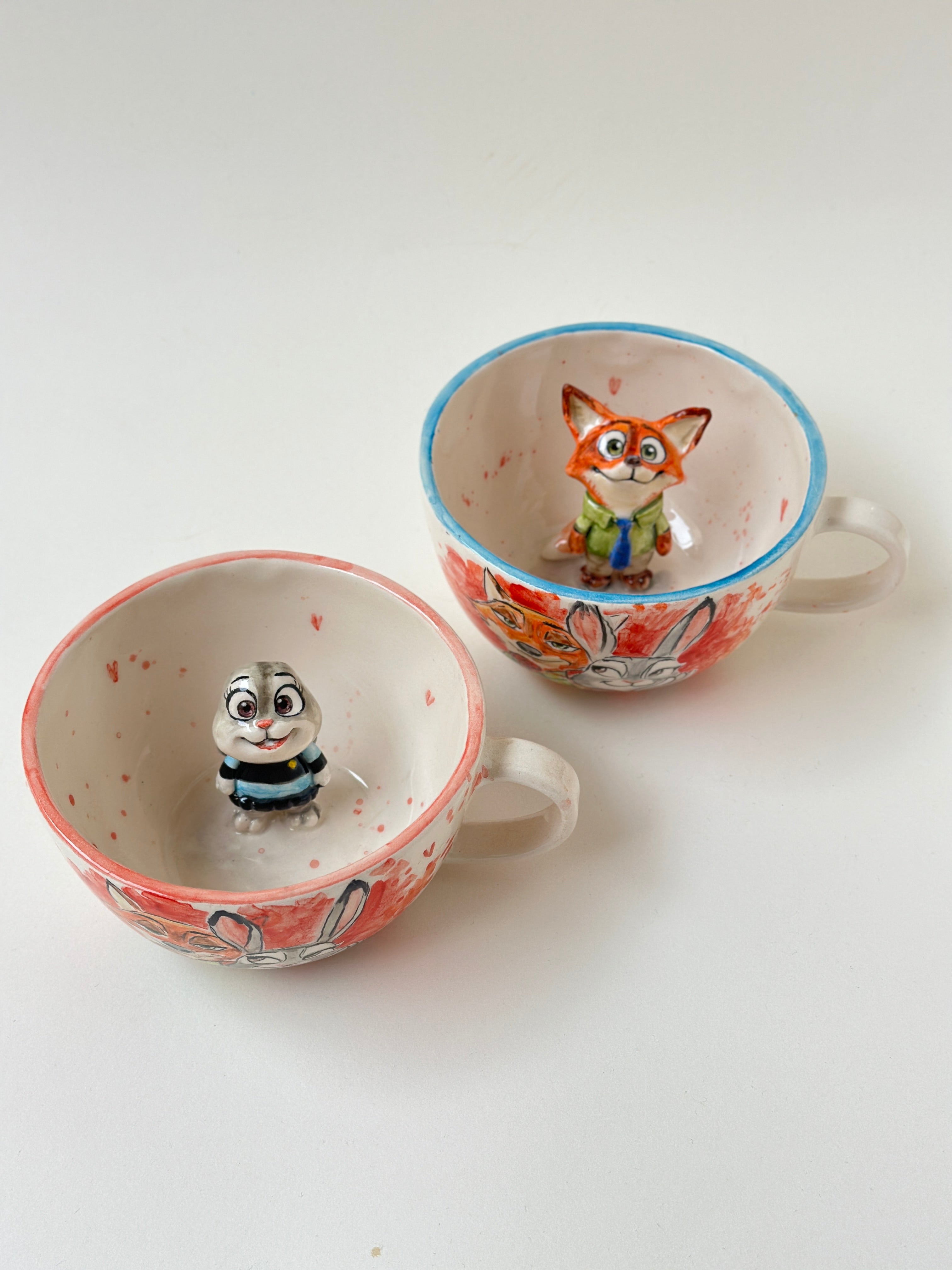 Zootopia Nick and Judy handmade mugs