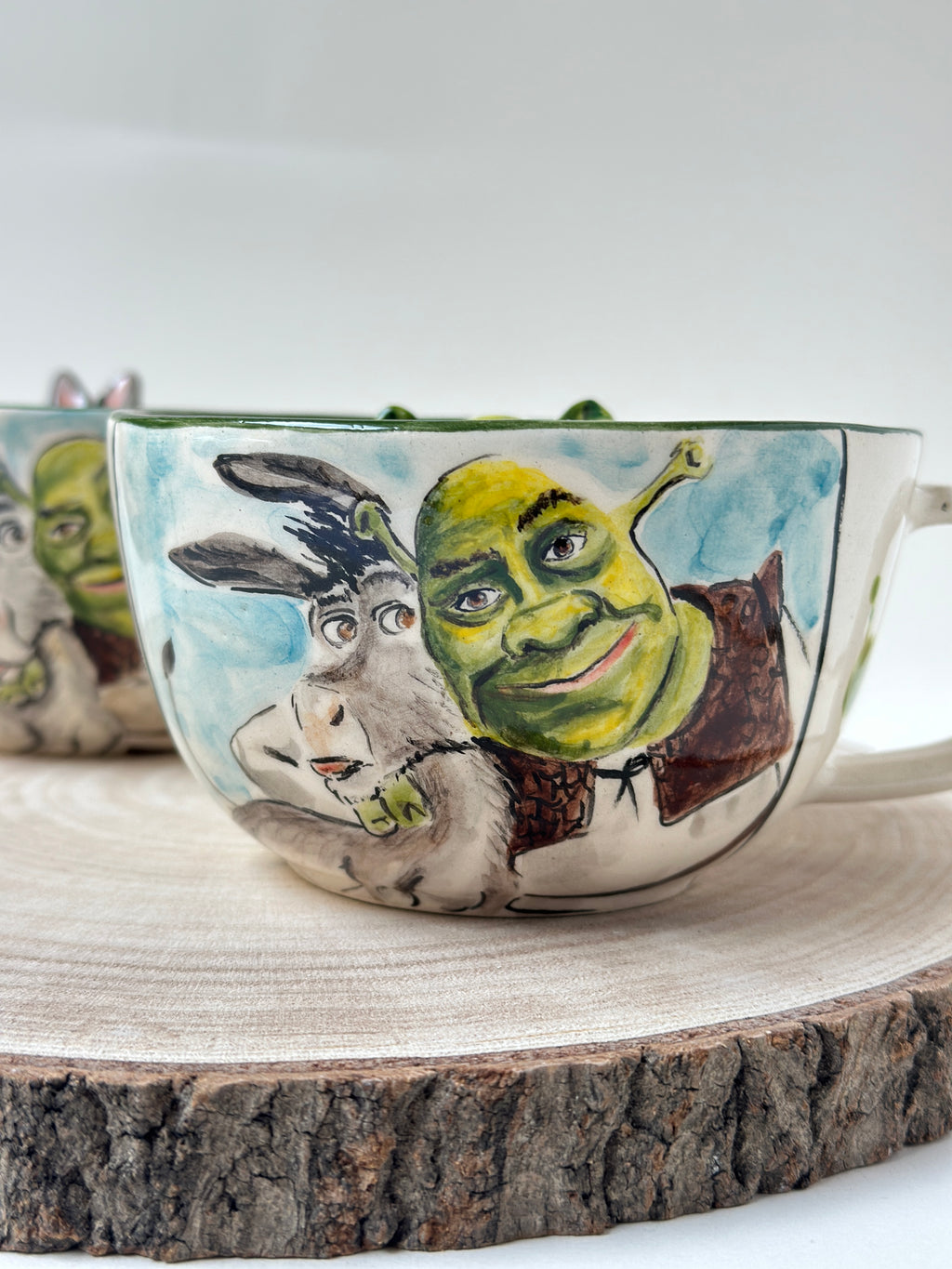 Shrek and Donkey handmade mugs