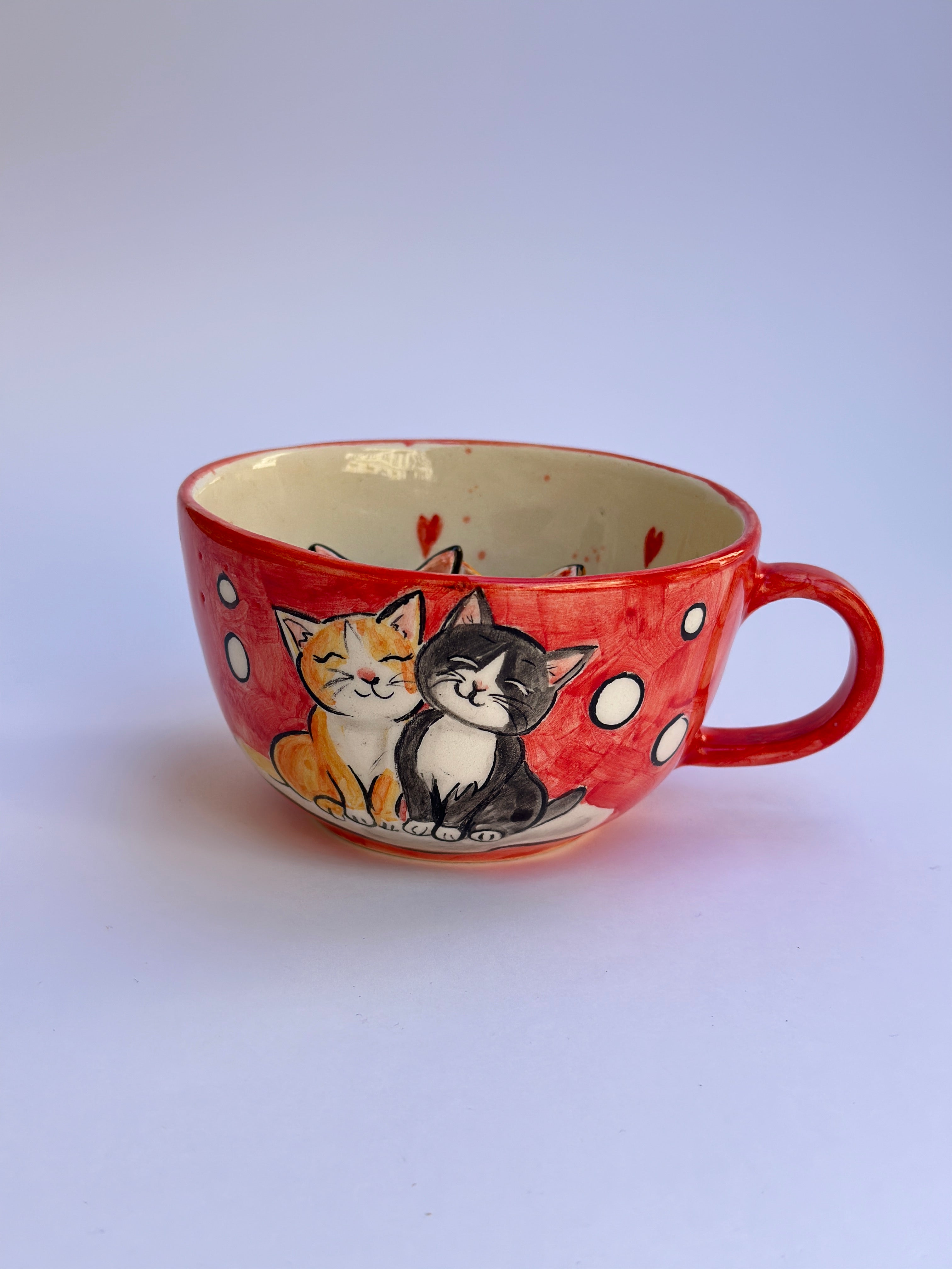 Cats lovely handmade mug