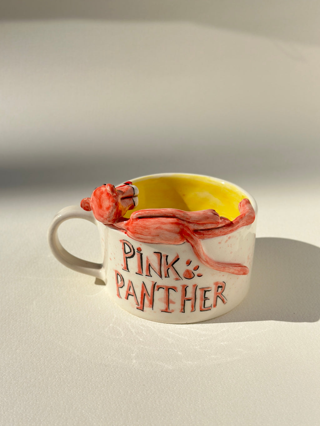 Pink Panther handmade mug